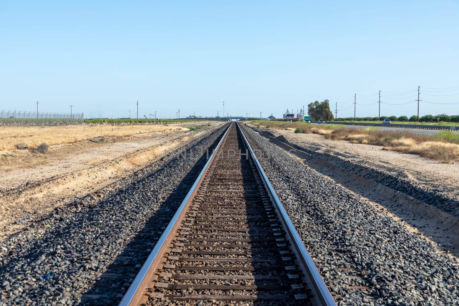 rails in the ruralö landscape near Bakersfield