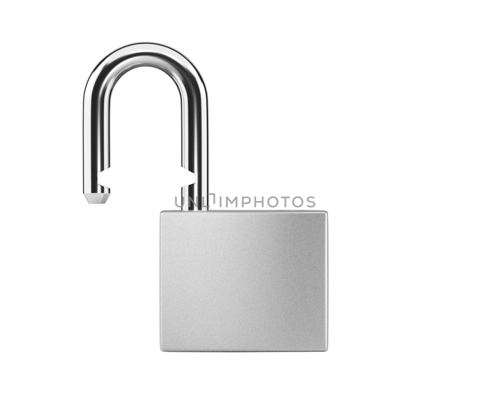 Locked silver color Padlock on the white background