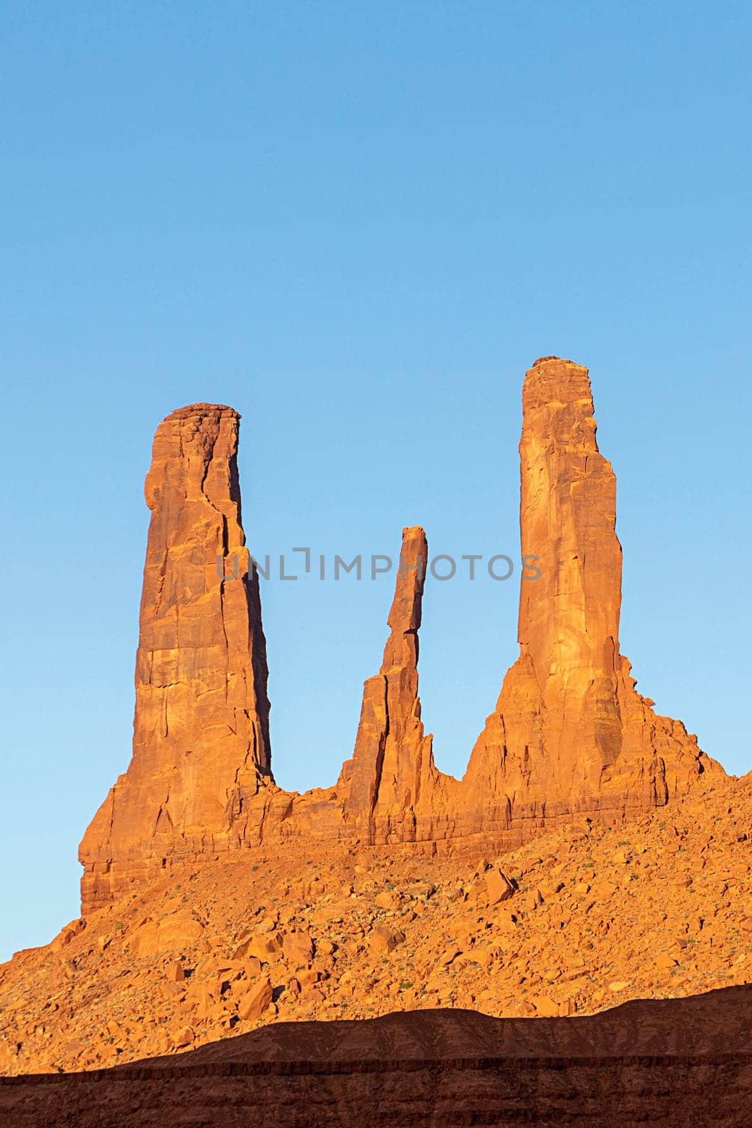 The Three Sisters rock formation, Monument Valley Navajo Tribal Park