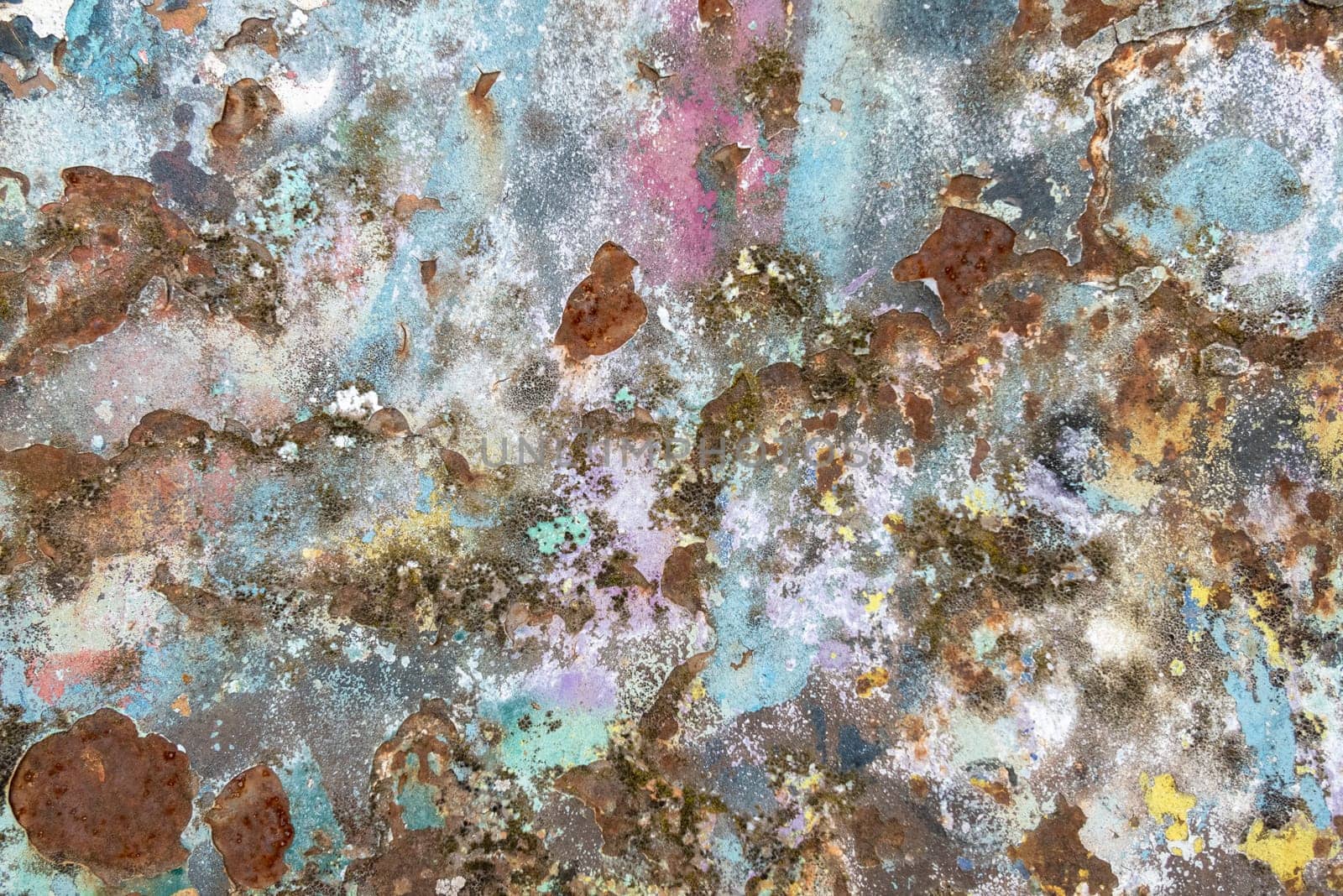 pattern of old rusty metal plate with harmonic grungy colors