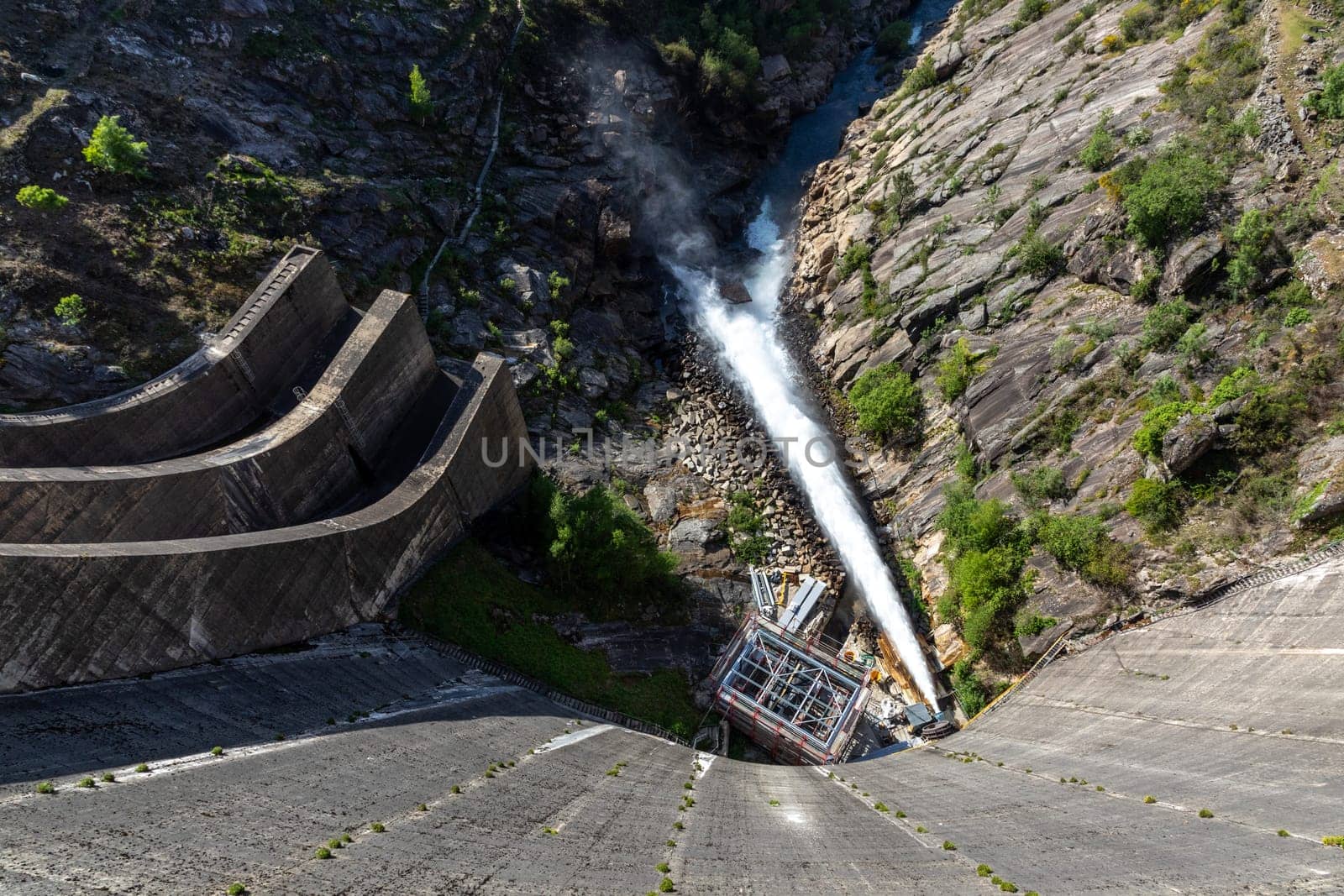 Hydropower dam in Peneda Geres, the only national park in Portugal, located in the Norte region.