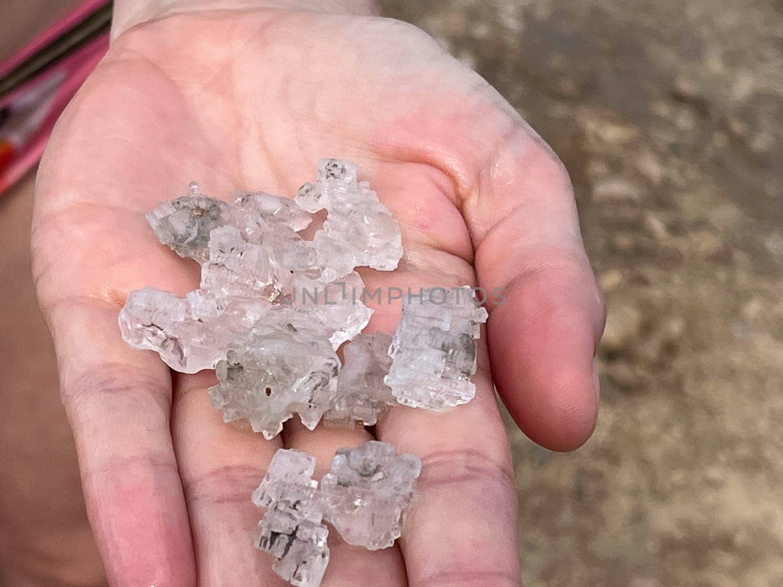 big salt crystal from the dead sea in Israel