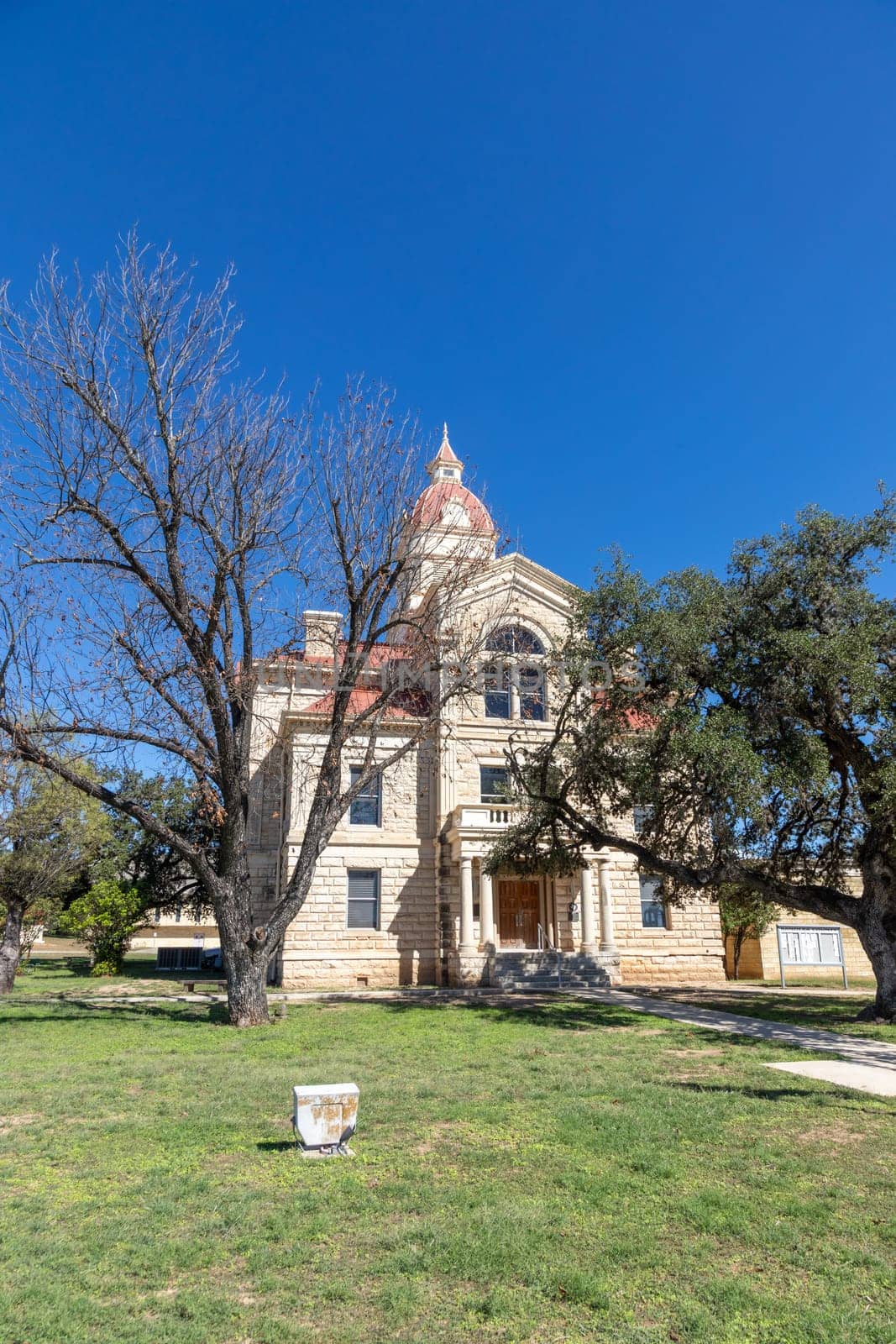 scenic historic city hall of Bandera, Texas, USA
