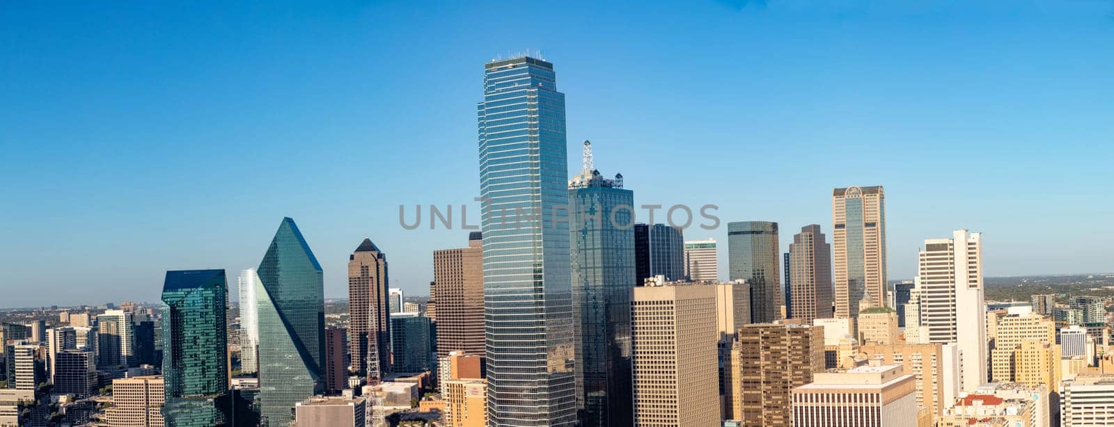scenic skyline in late afternoon in Dallas, Texas, USA