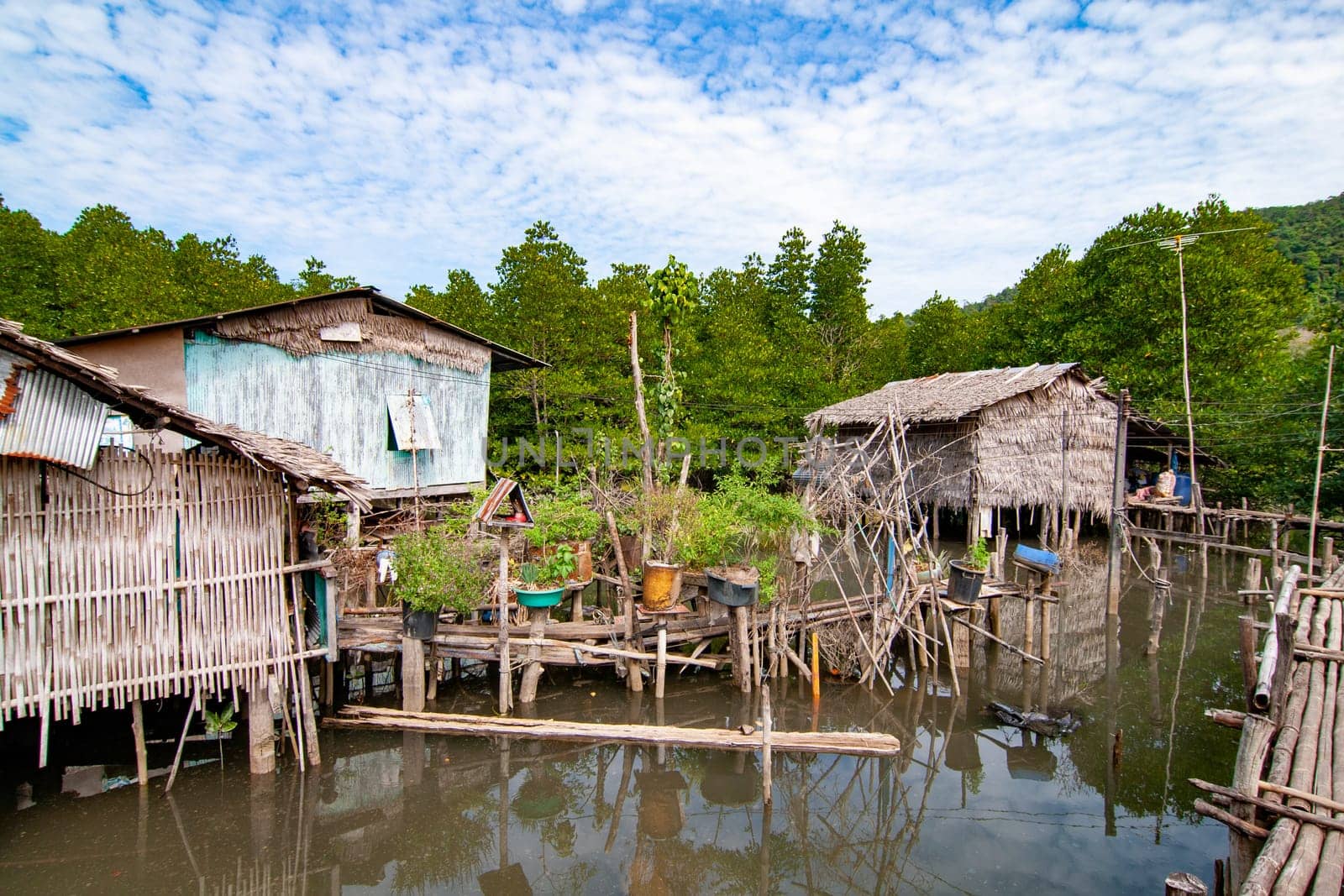 small fishiermens village at the island of  Koh Chang in Thailand