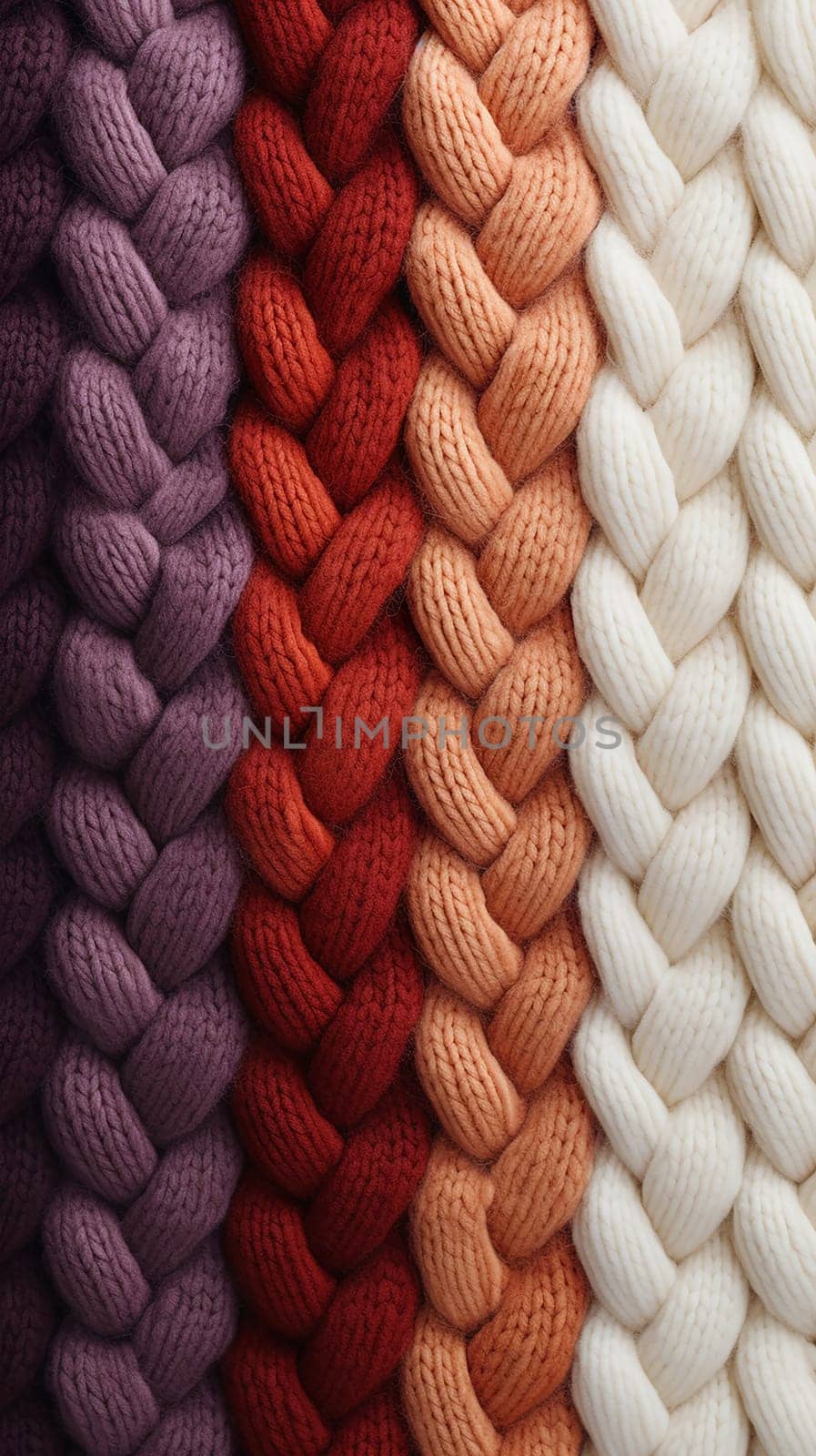 Close-up detail of multicolor swatches of knitted fabric texture.