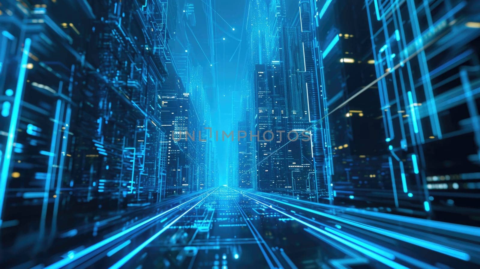 abstract business background with high rise glass buildings at night. defocus, correction of light blue and dark blue colors,business and finance