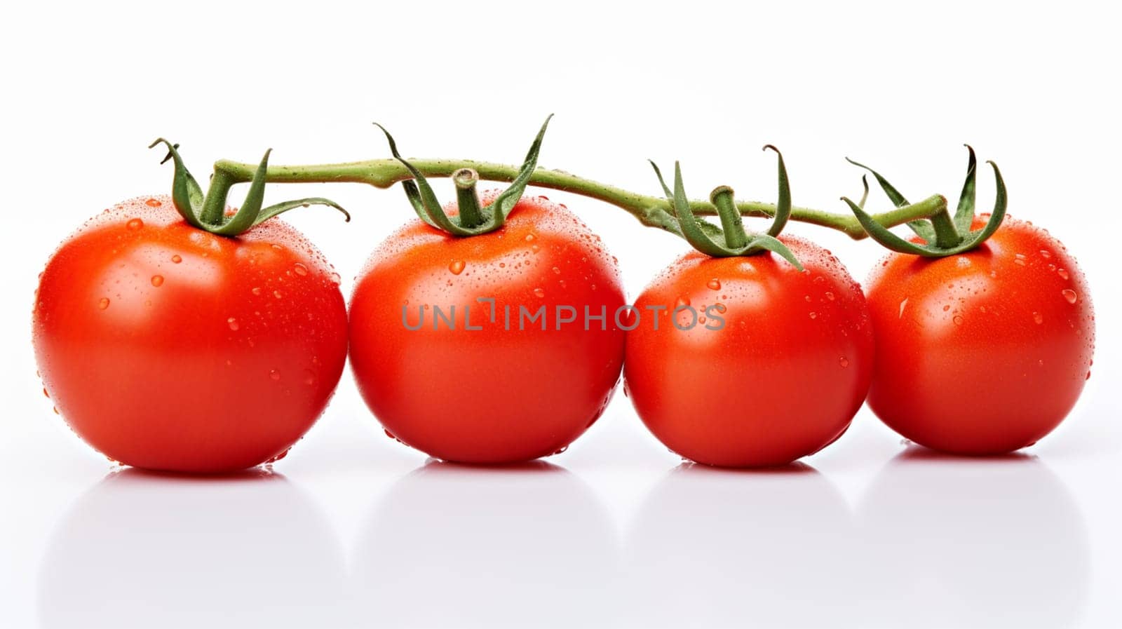 Fresh tomato branch isolated on white background
