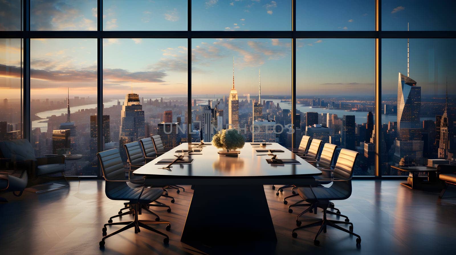 Computer generated illustration sketch of a high-end luxury club where visionary senior executives meet to redefine leadership in an ever-changing business. The view of the outside is very beautiful.