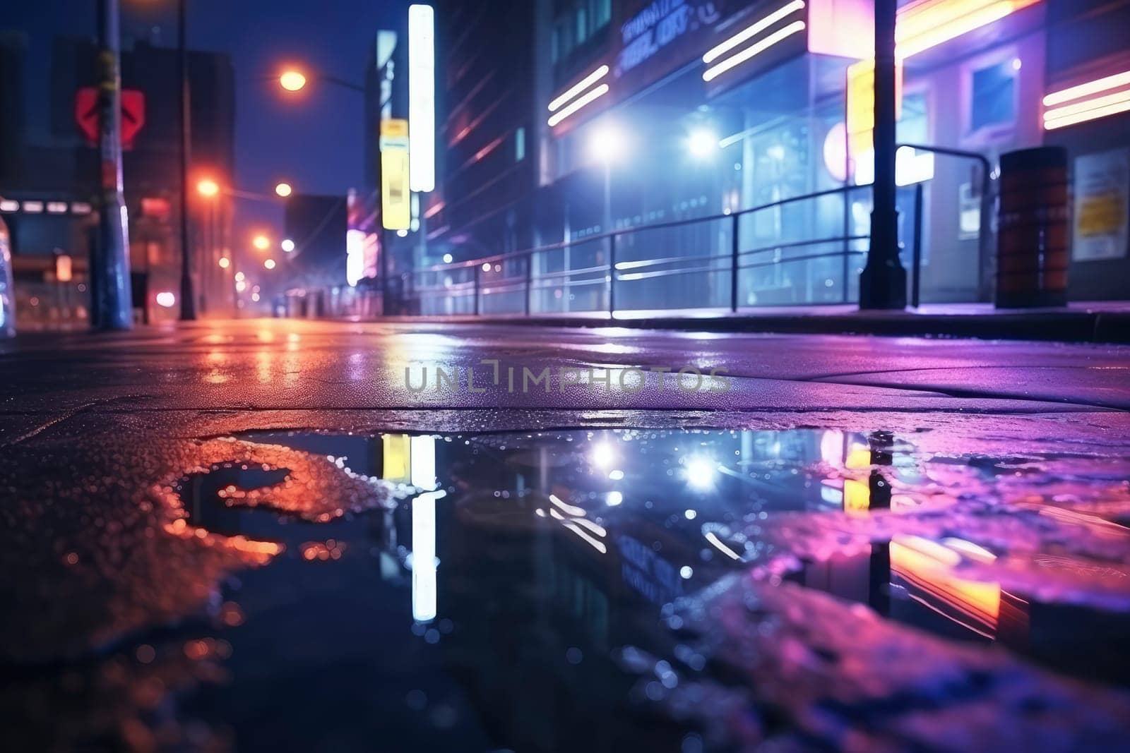 Rainy Night in the City. High quality photo
