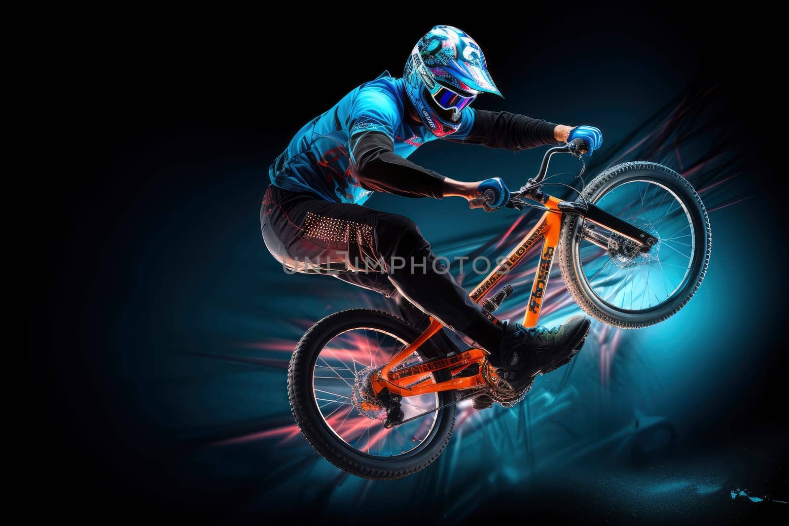 BMX Rider Performing Stunt. High quality photo