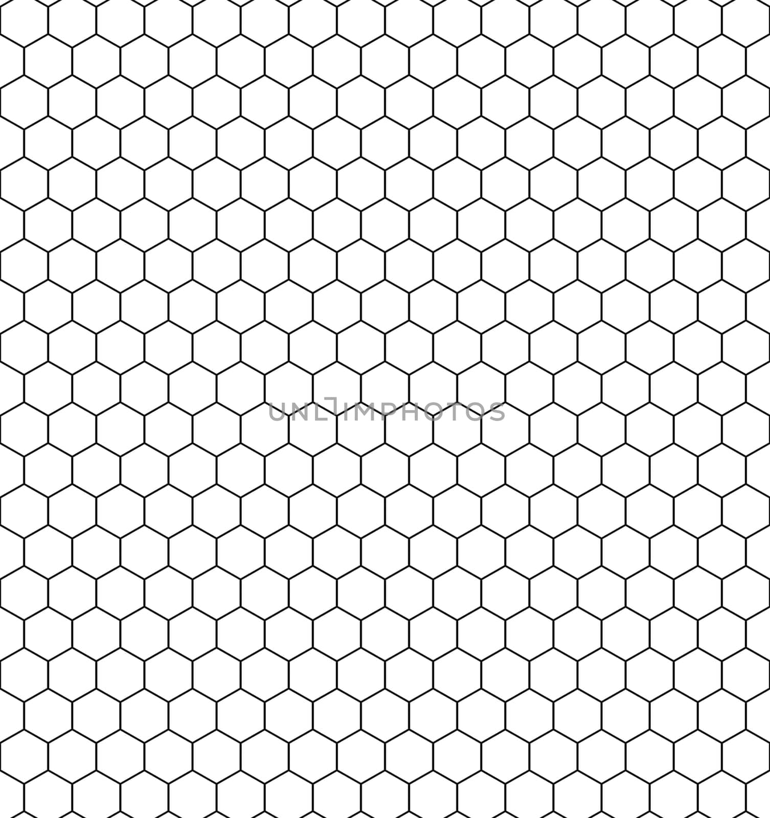 Geometric hexagonal black figures in the form of honeycombs highlighted on a white background