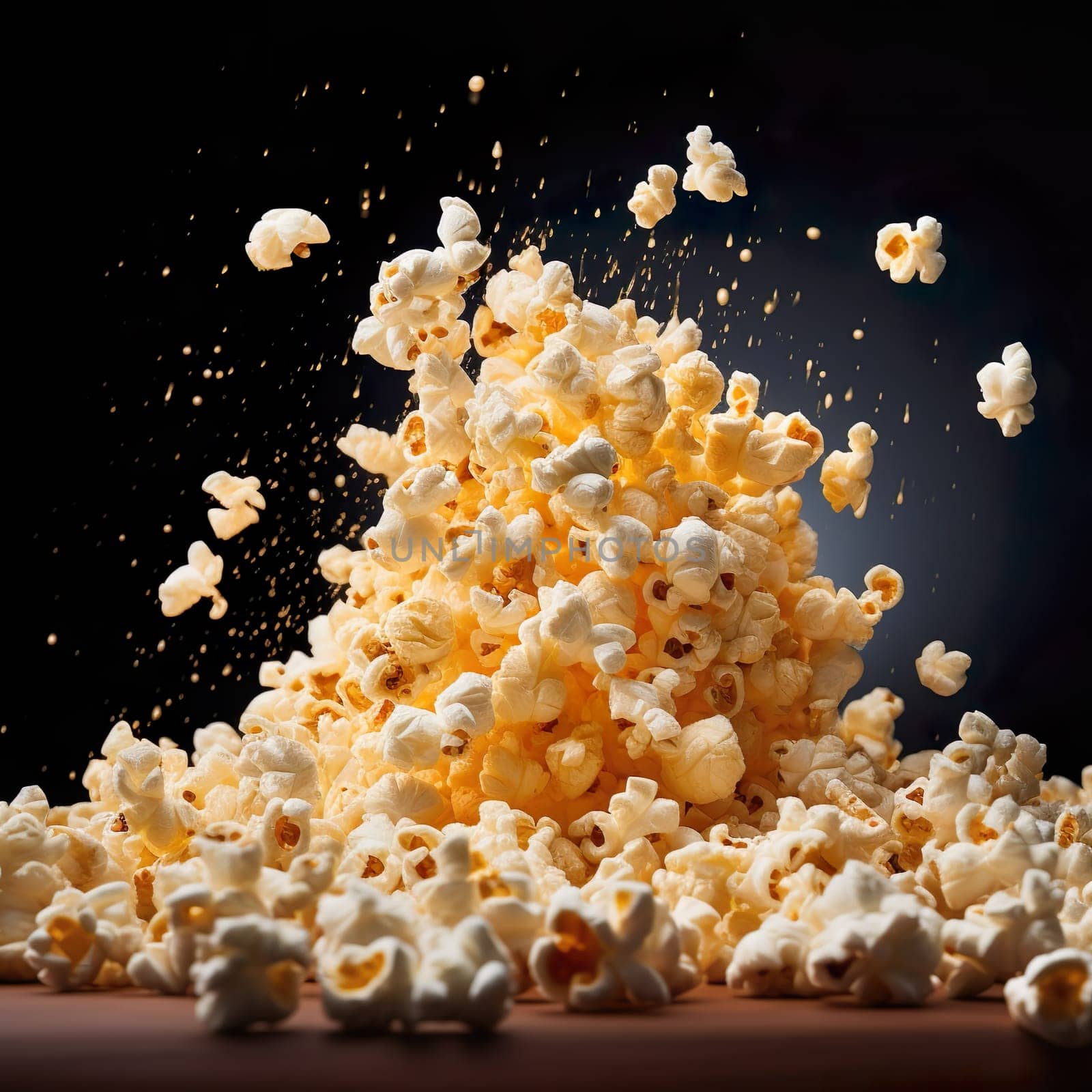 Delicious popcorn for a movie night generated by artificial intelligence