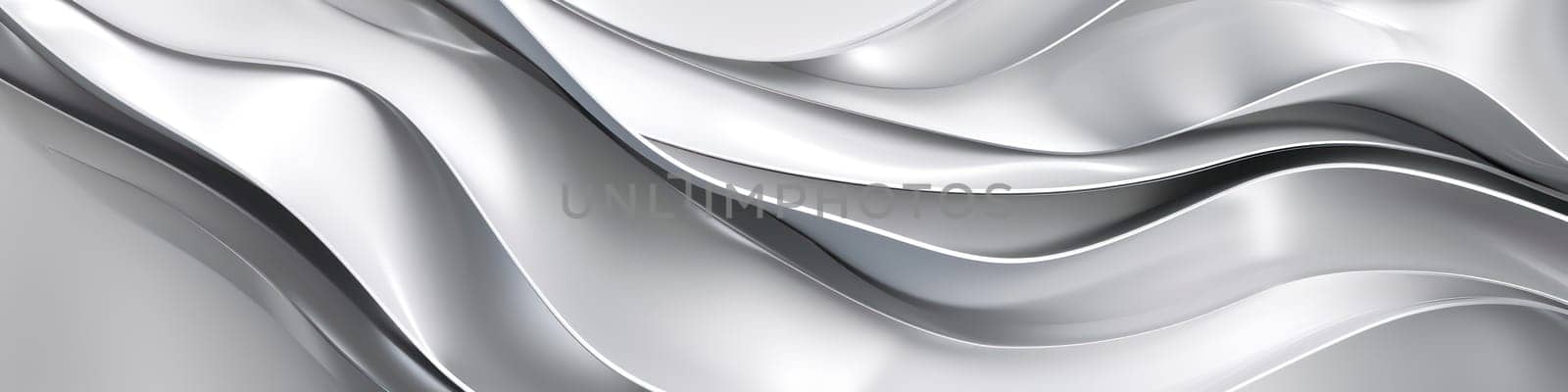 White silver waves abstract minimal background. Generative AI design