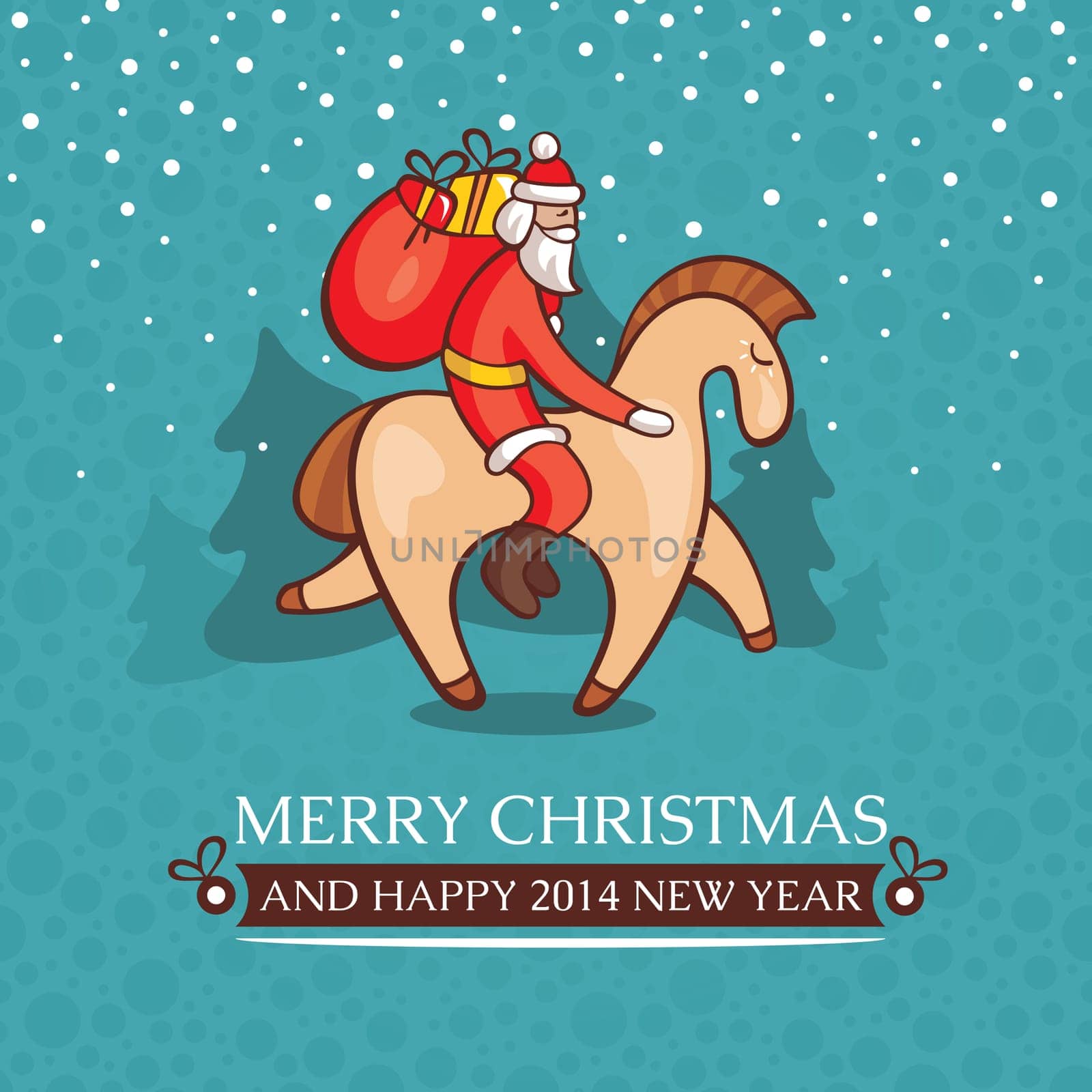 Christmas cute baby card with santa claus vector illustration