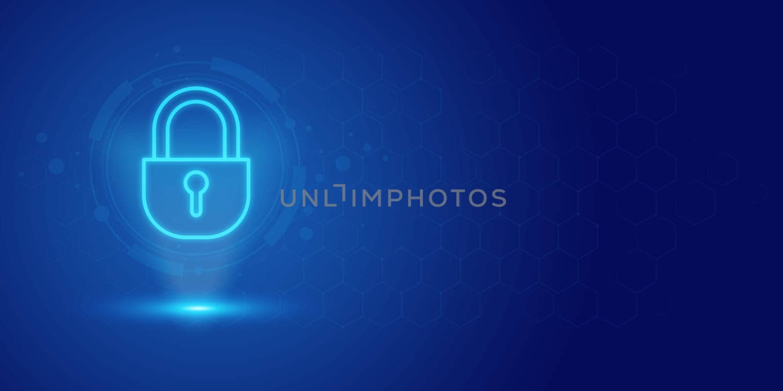 Futuristic blue shield ethics and Security abstract technology background. Artificial intelligence digital transformation and Business quantum internet network communication and Antivirus.