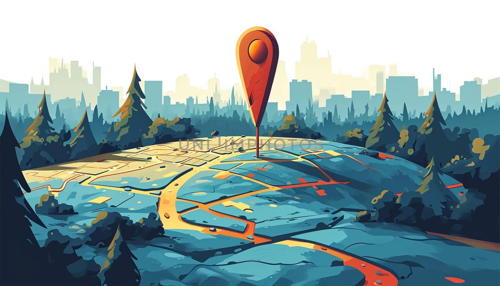 3D Location red pointer online, Search Bar and Pin Isolated. GPS Pointer Marker Icon. GPS and Navigation Symbol. Element for Map, Social Media, Mobile Apps. Realistic Illustration background. Digital smartphone location search Copy space