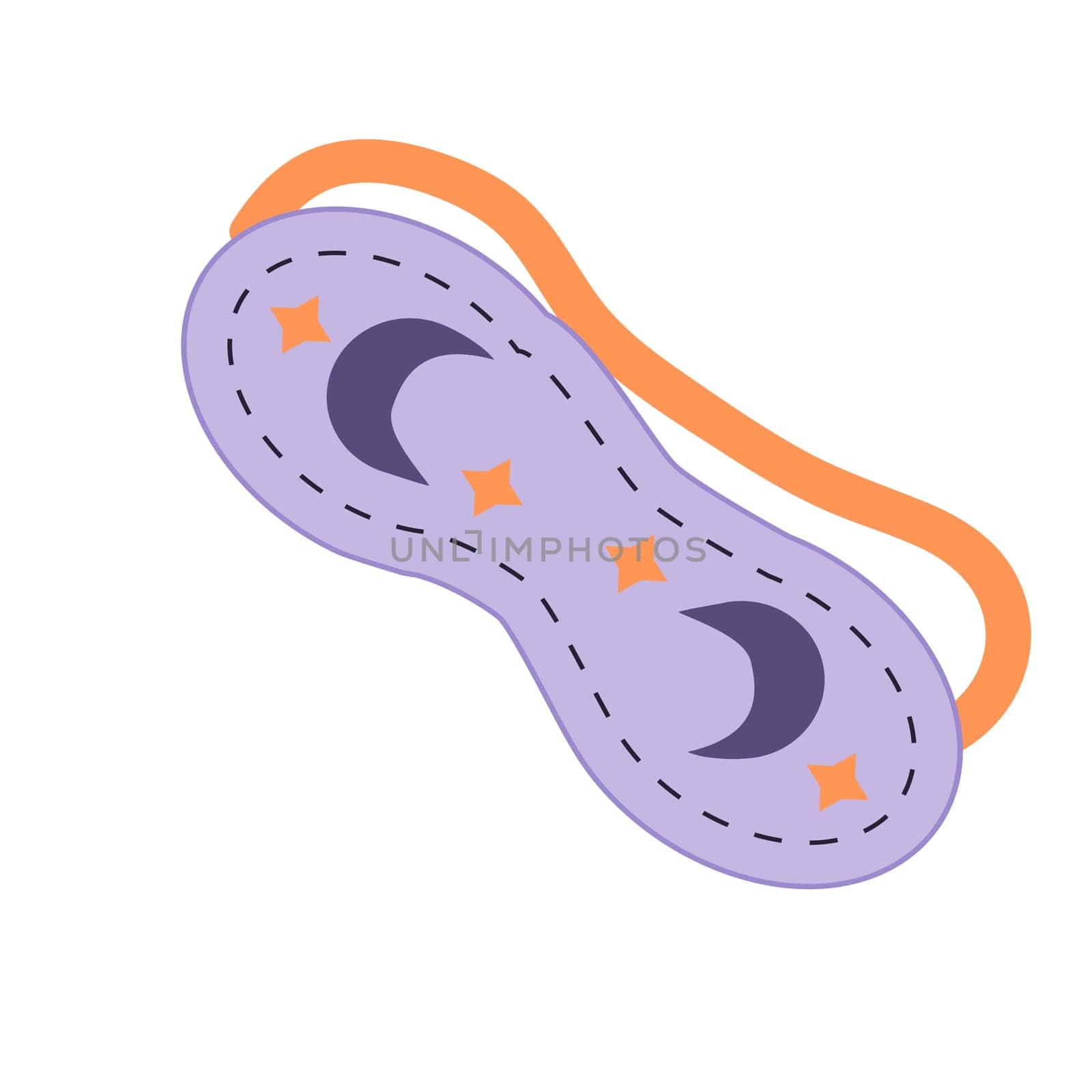 cartoon sleeping mask with moon and star. Vector illustration isolated.
