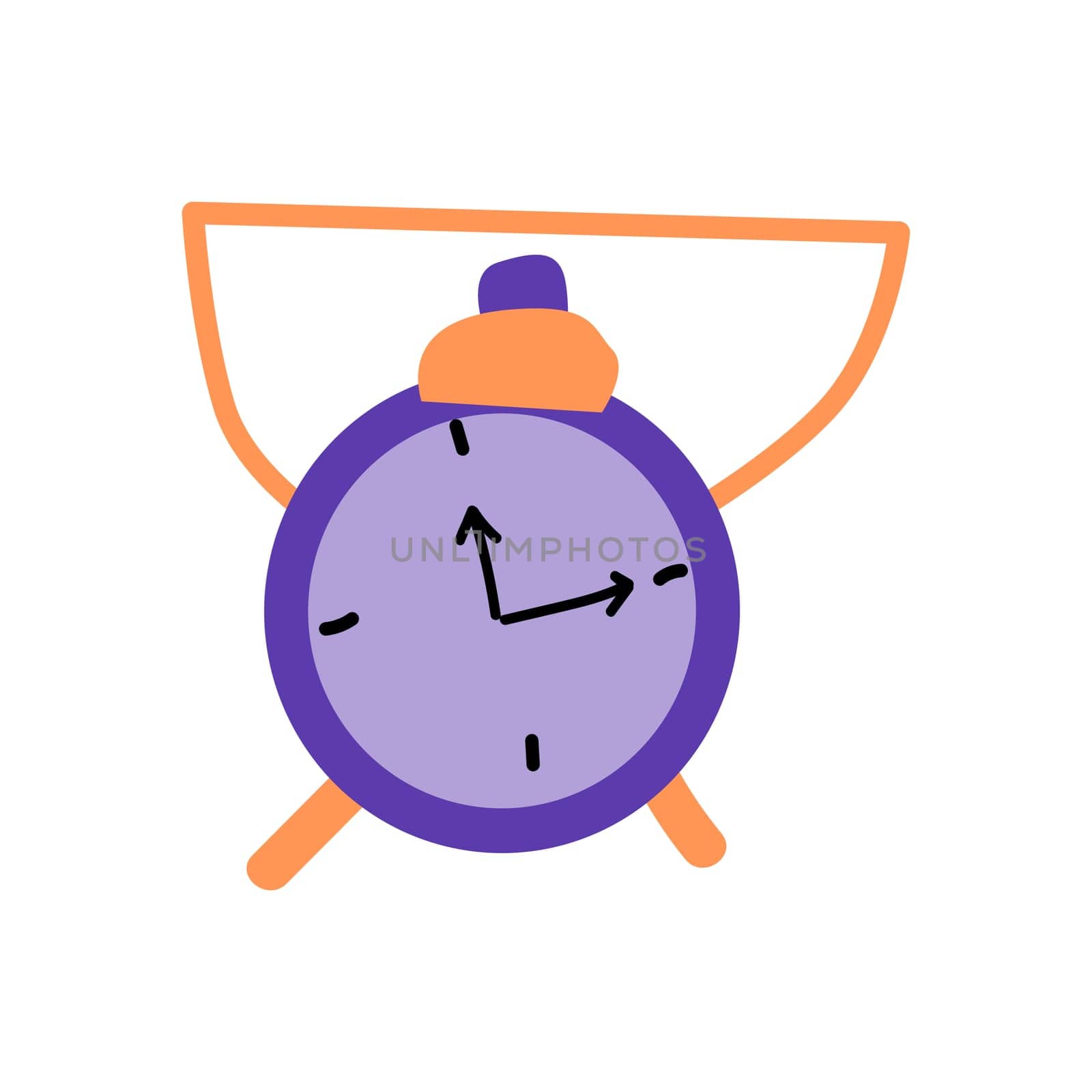 cartoon alarm vintage clock isolated. Vector illustration isolated.