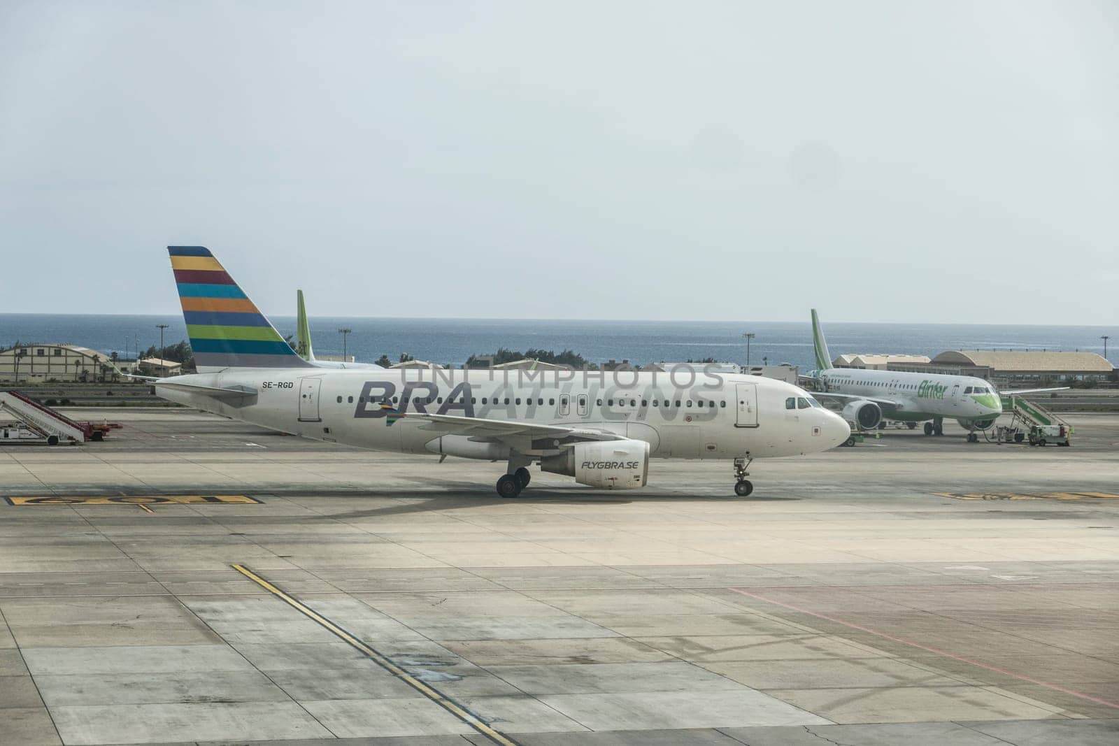Passagiermaschine der schwedischen Charterfluggesellschaft Braathens Regional Aviation, Gran Canaria, Kanarische Inseln, Spanien