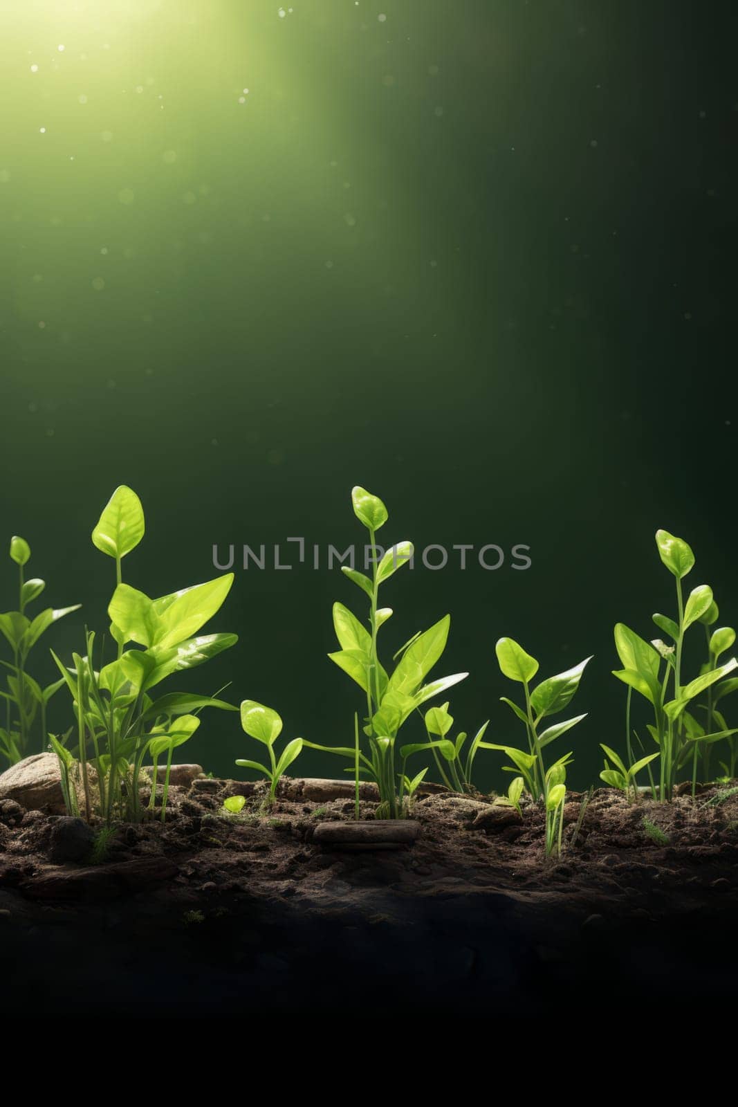 Plant growing straight banner. Nature farm. Generate Ai