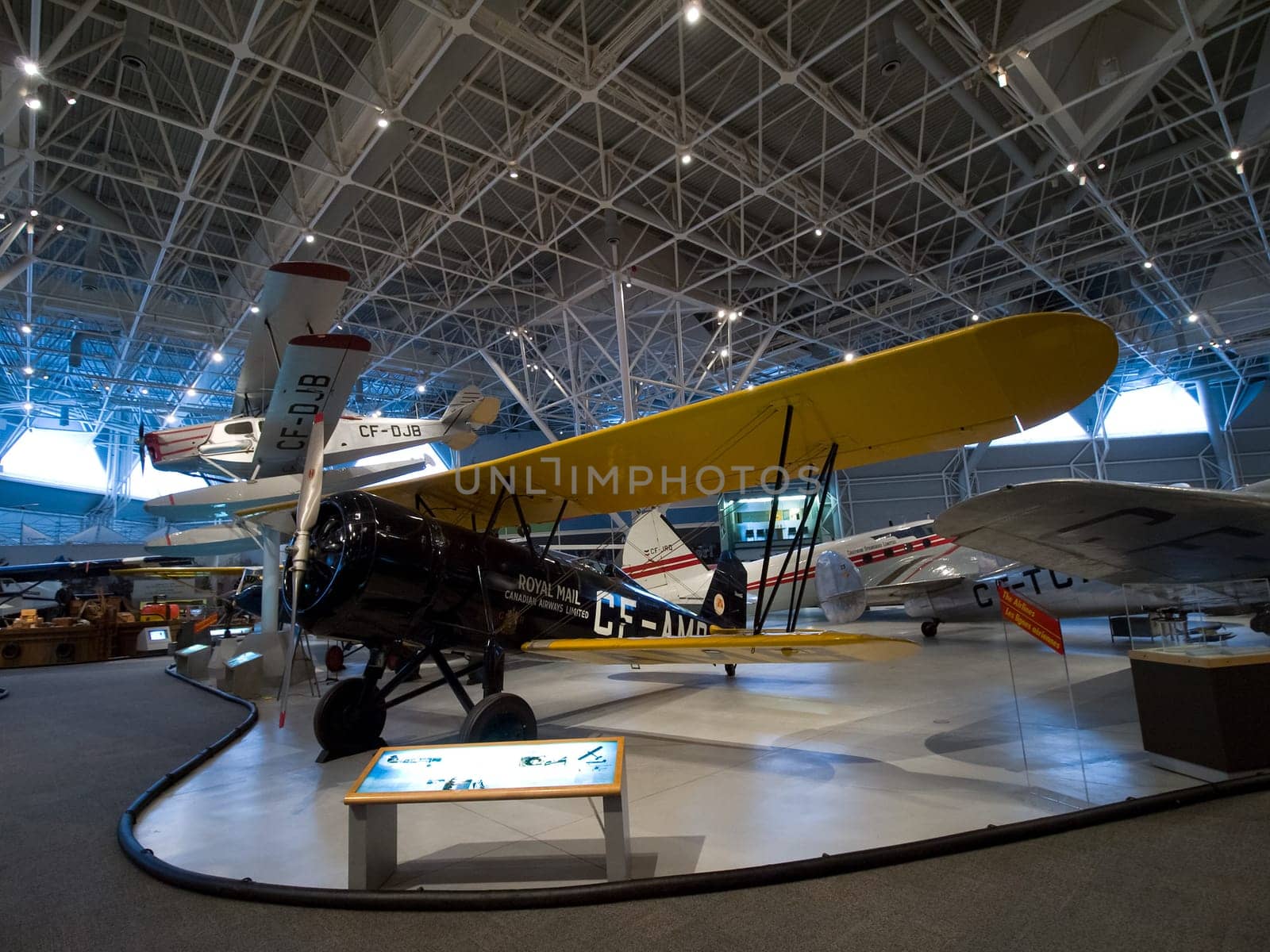 Berlin, Germany - June 19, 2018: Aviation History Museum in Berlin. Exhibits of old aircraft, single copies and serial samples