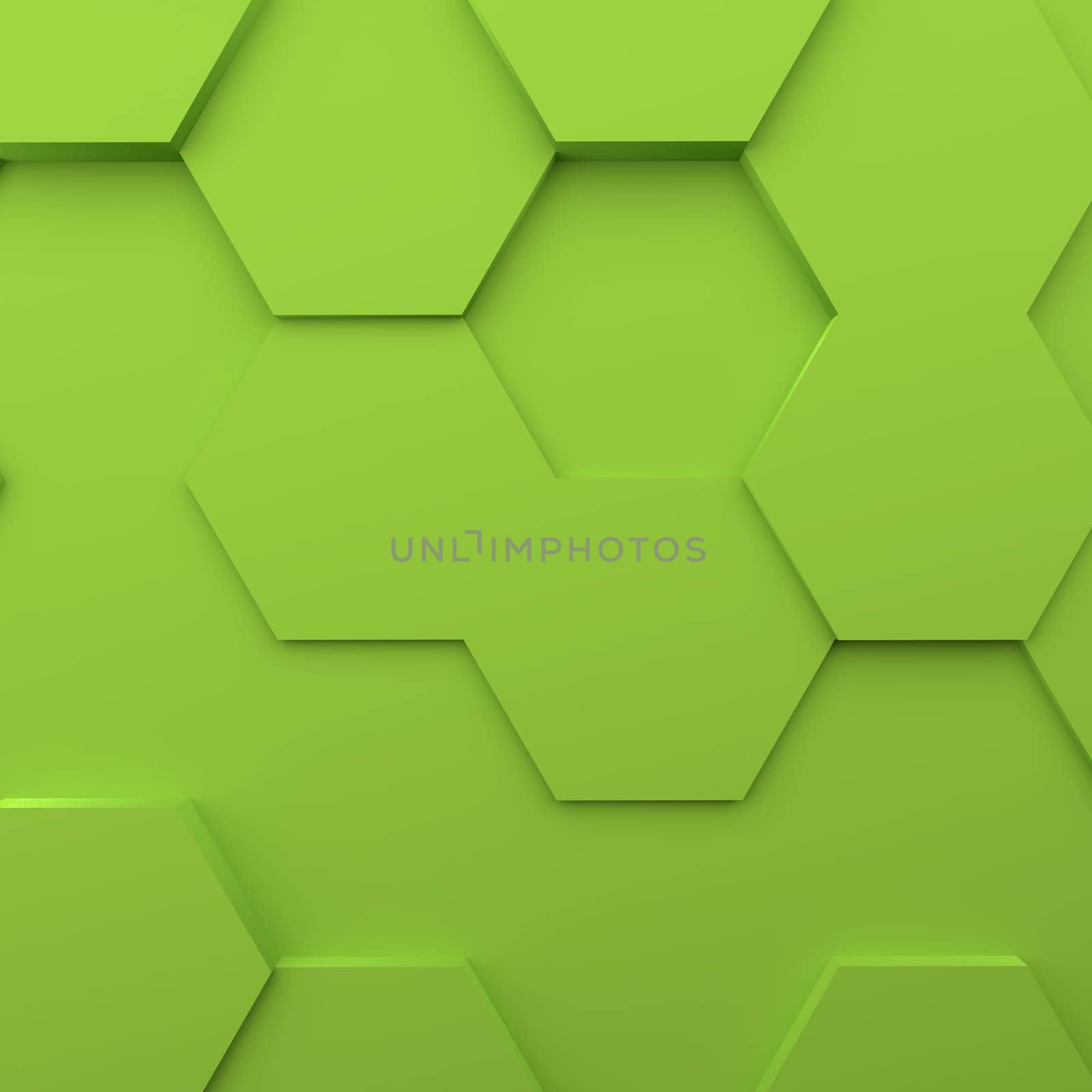 Abstract modern green honeycomb background, 3d rendering