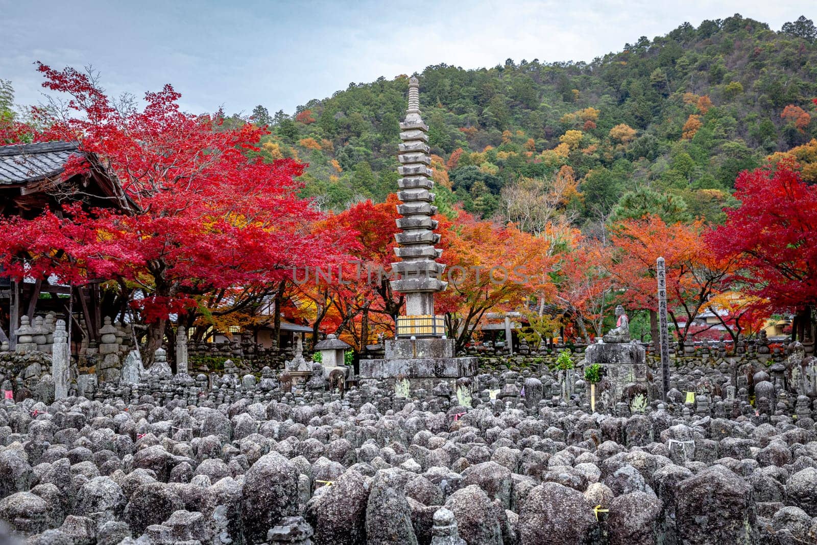 tombs in the temple of Adashino Nenbutsuji in Kyoto
