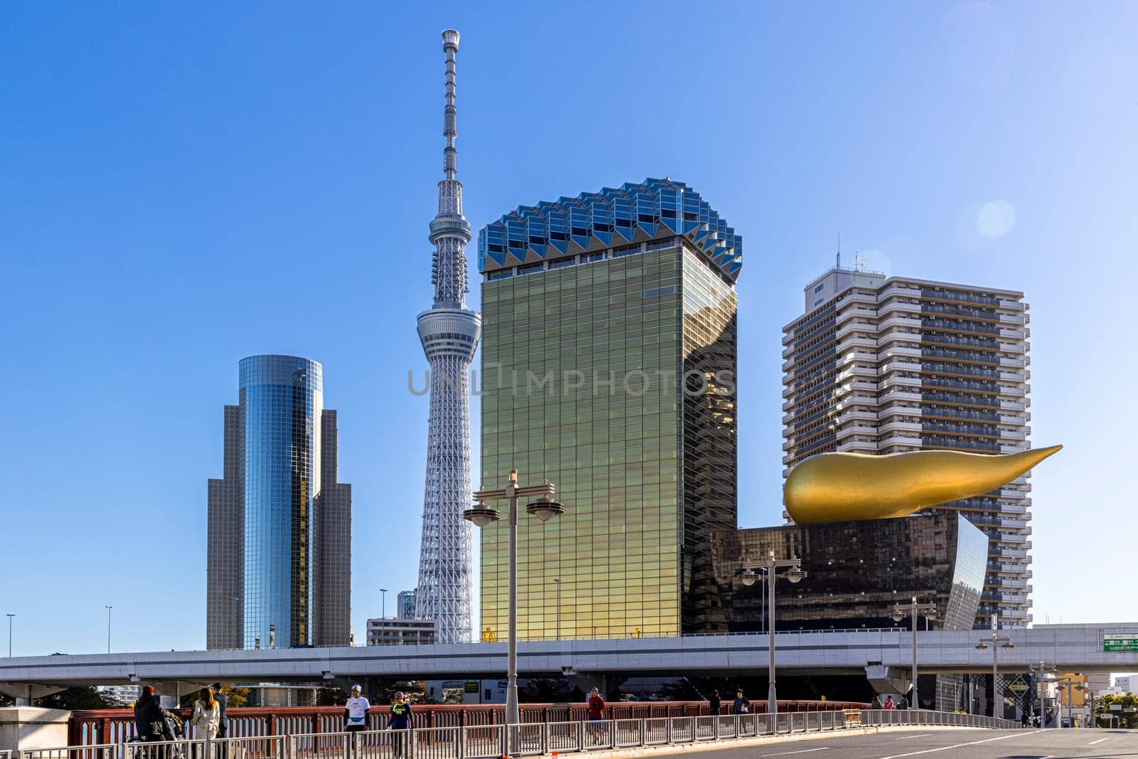 TOKYO/JAPAN - November 19, 2023:view of the famous Ashai Beer building in Asakusa
