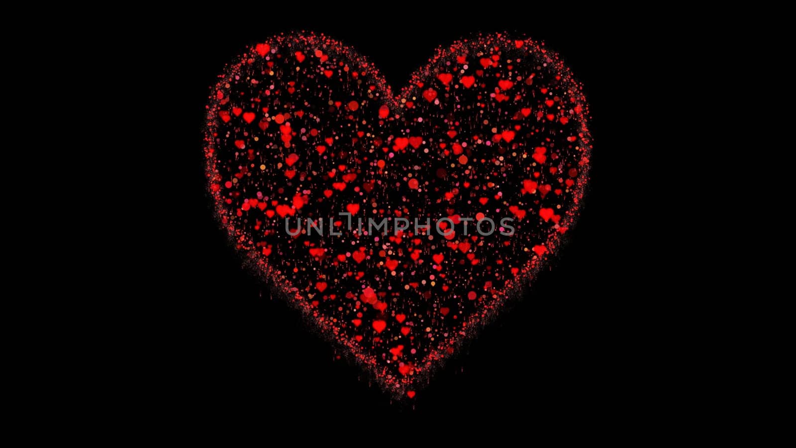 Big heart for Valentines Day, Mothers Day or wedding events background. Heart moving in space with light background. Love and romance concept.