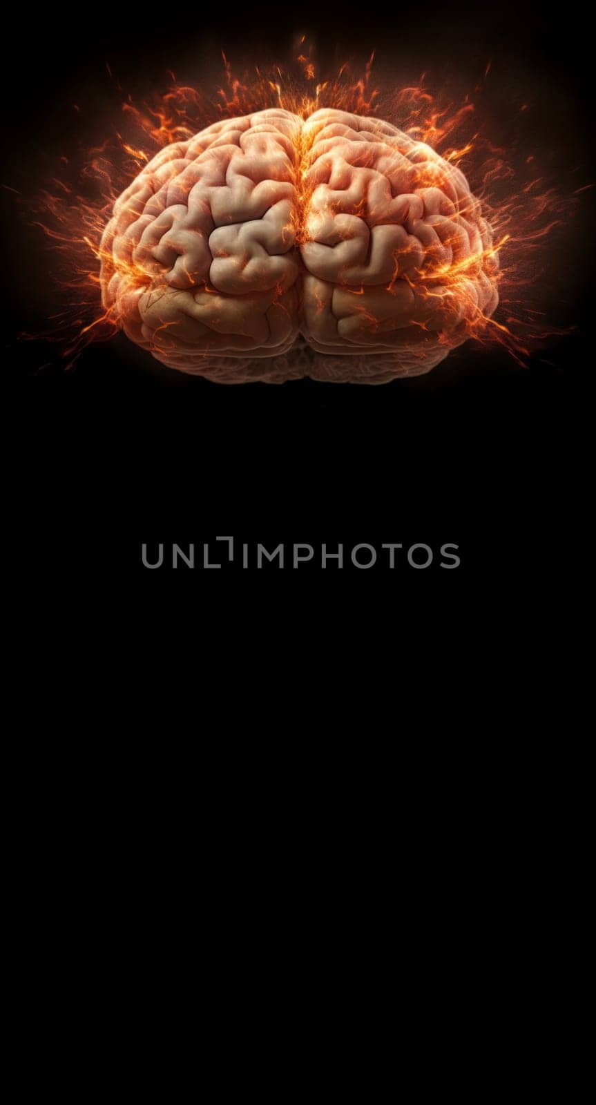 Explosive brain revelation banner. Brainstorming explosion intellect and creative idea. Generate ai