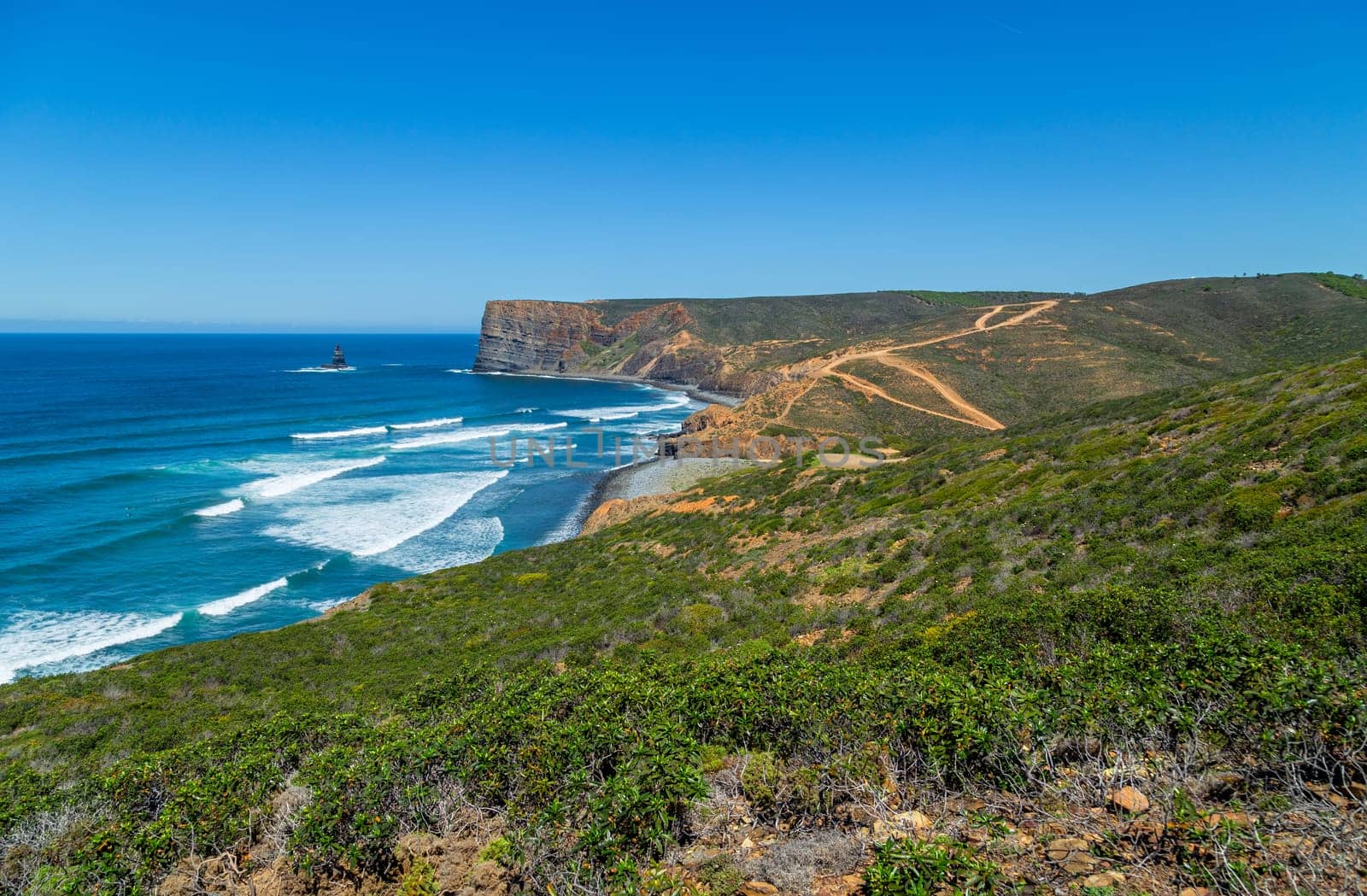 Cliffs in the Algarve West Coast, near Sagres, Portugal