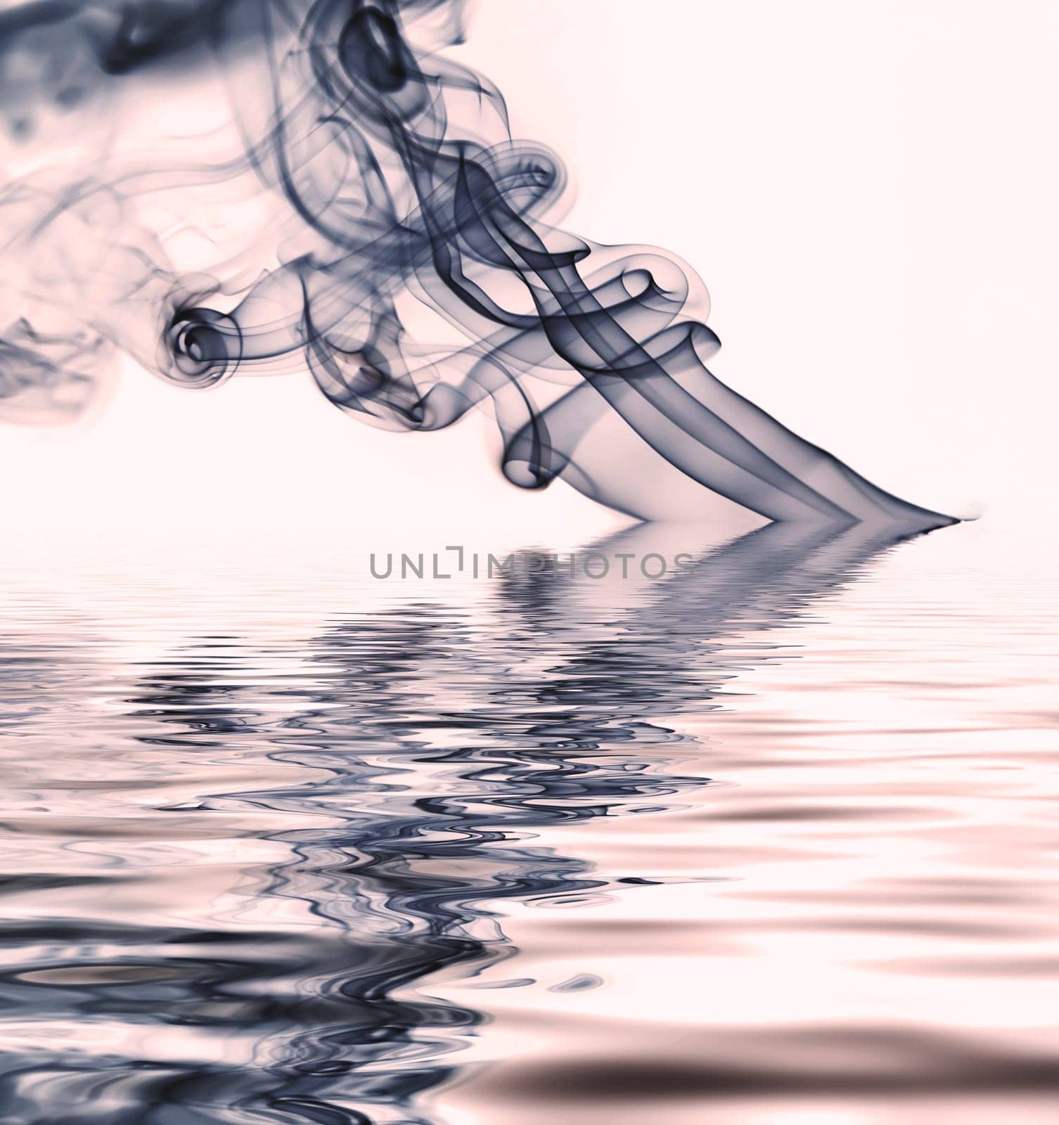 colored rays of smoke, abstract in white background