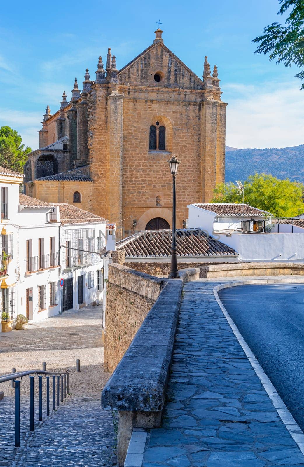 View of the Holy Spirit church in the historic old town, Ronda, Malaga Province, Andalucia, Spain