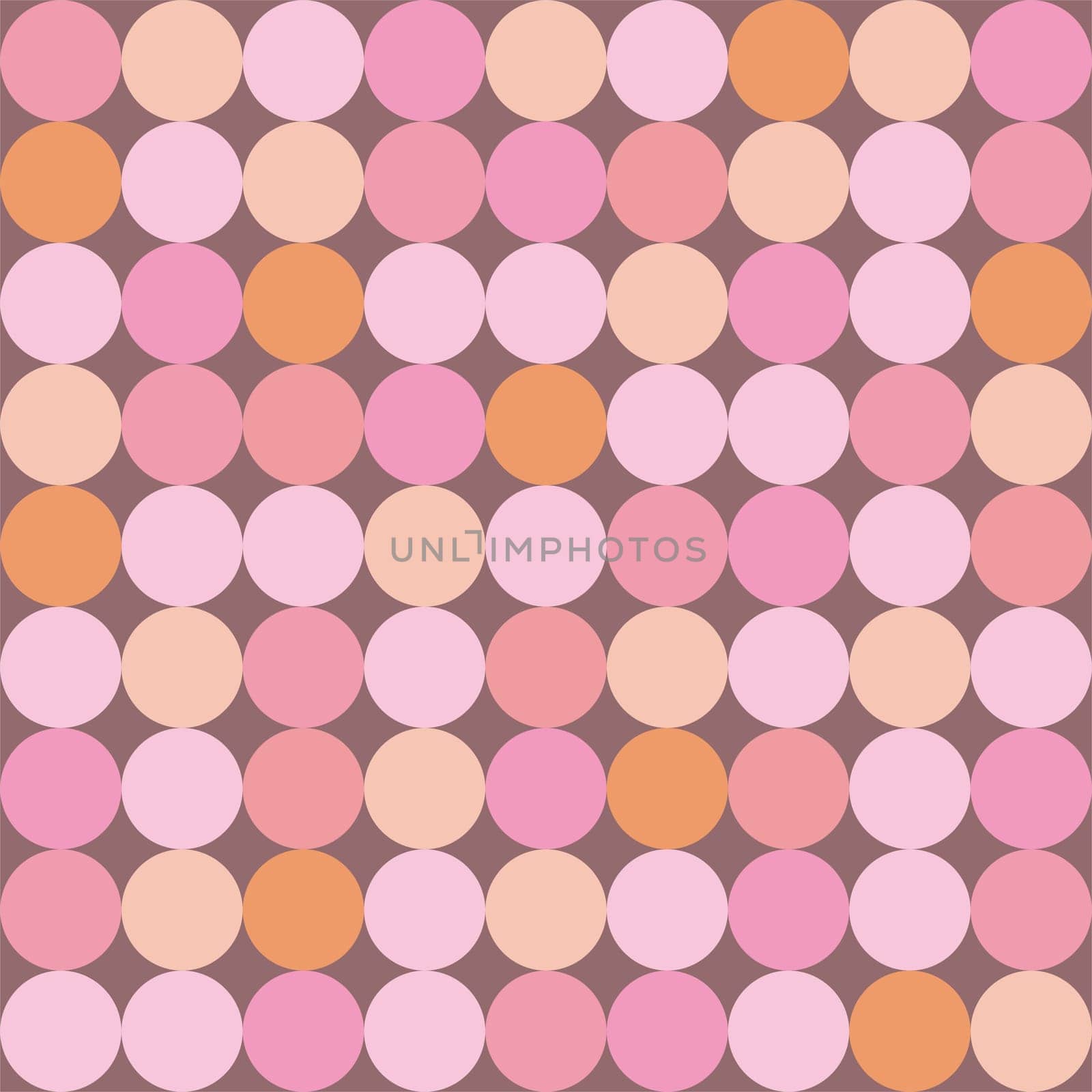 Seamless vector pattern or background with huge colorful dots on dark pink background. Retro design element for desktop wallpapers, invitation, blog, web design or wedding card
