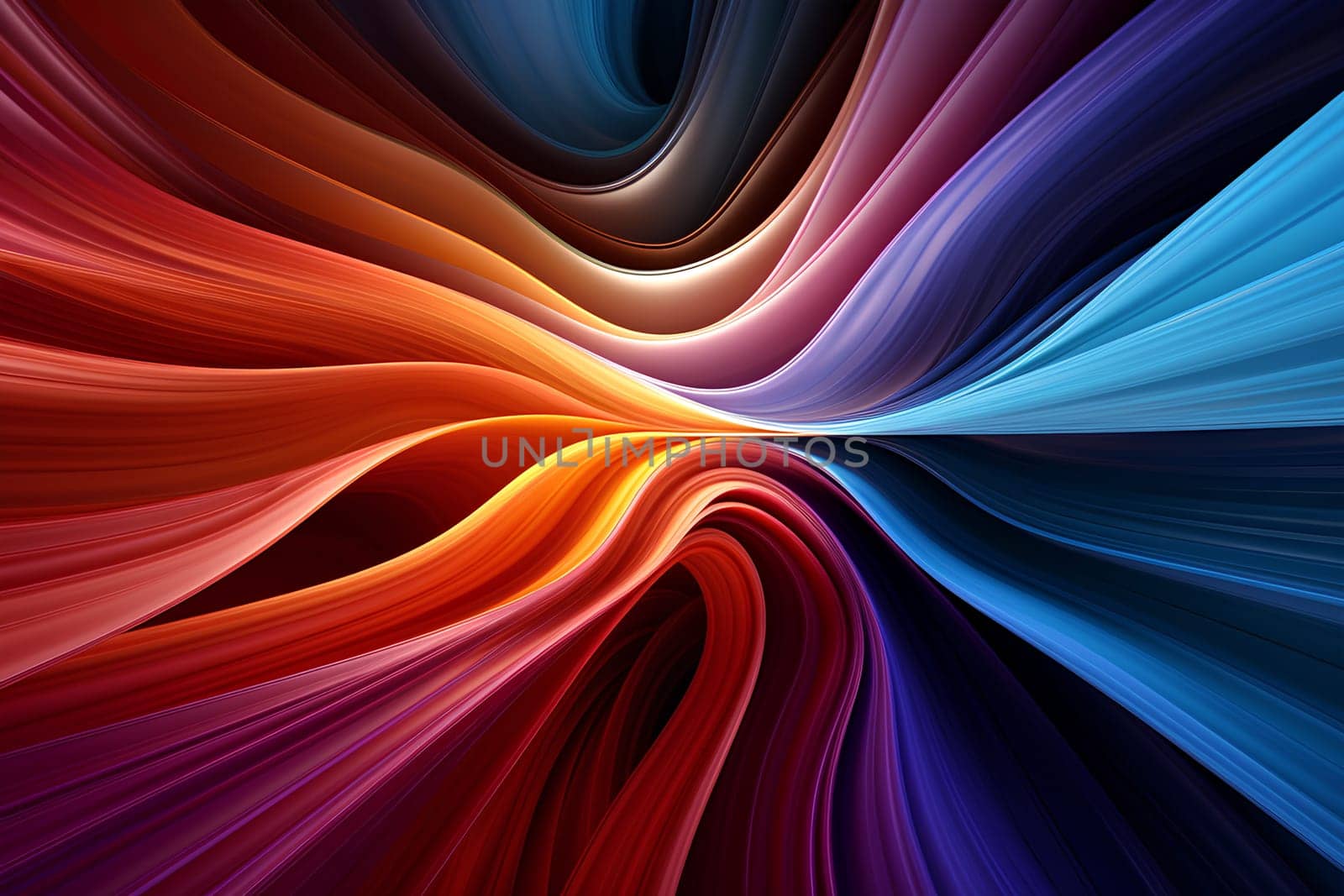 Stunning abstract spectral image. Mesmerizing 3D colorful abstract visualizations gives a feeling of heading towards the future or can be used to capture the audience's attention in a presentation.
