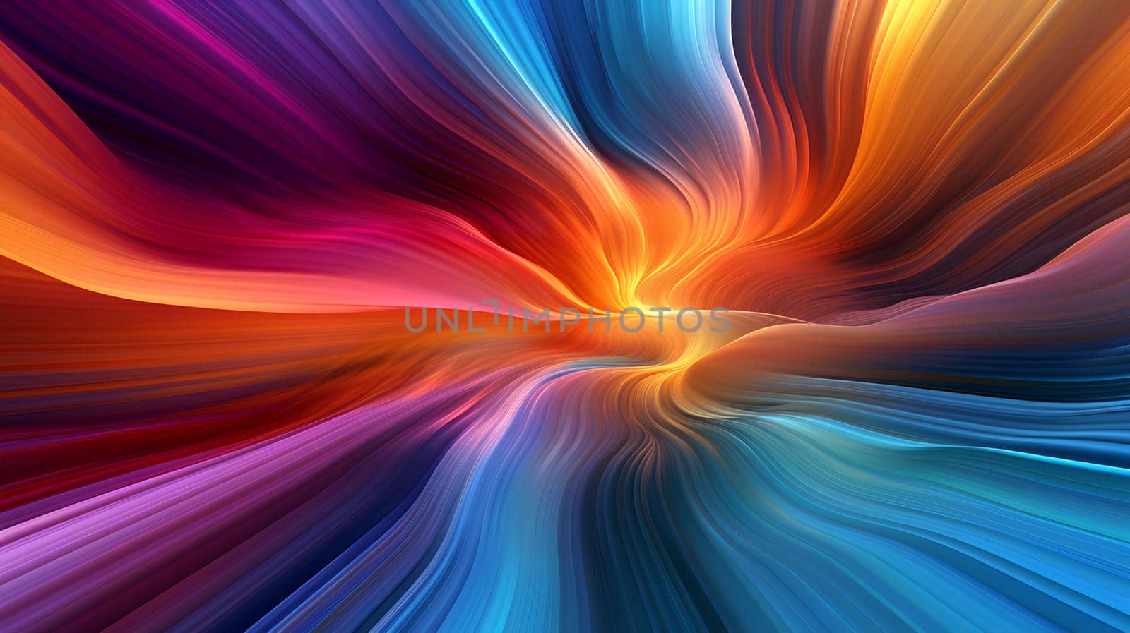 Stunning abstract spectral image. Mesmerizing 3D colorful abstract visualizations gives a feeling of heading towards the future or can be used to capture the audience's attention in a presentation.