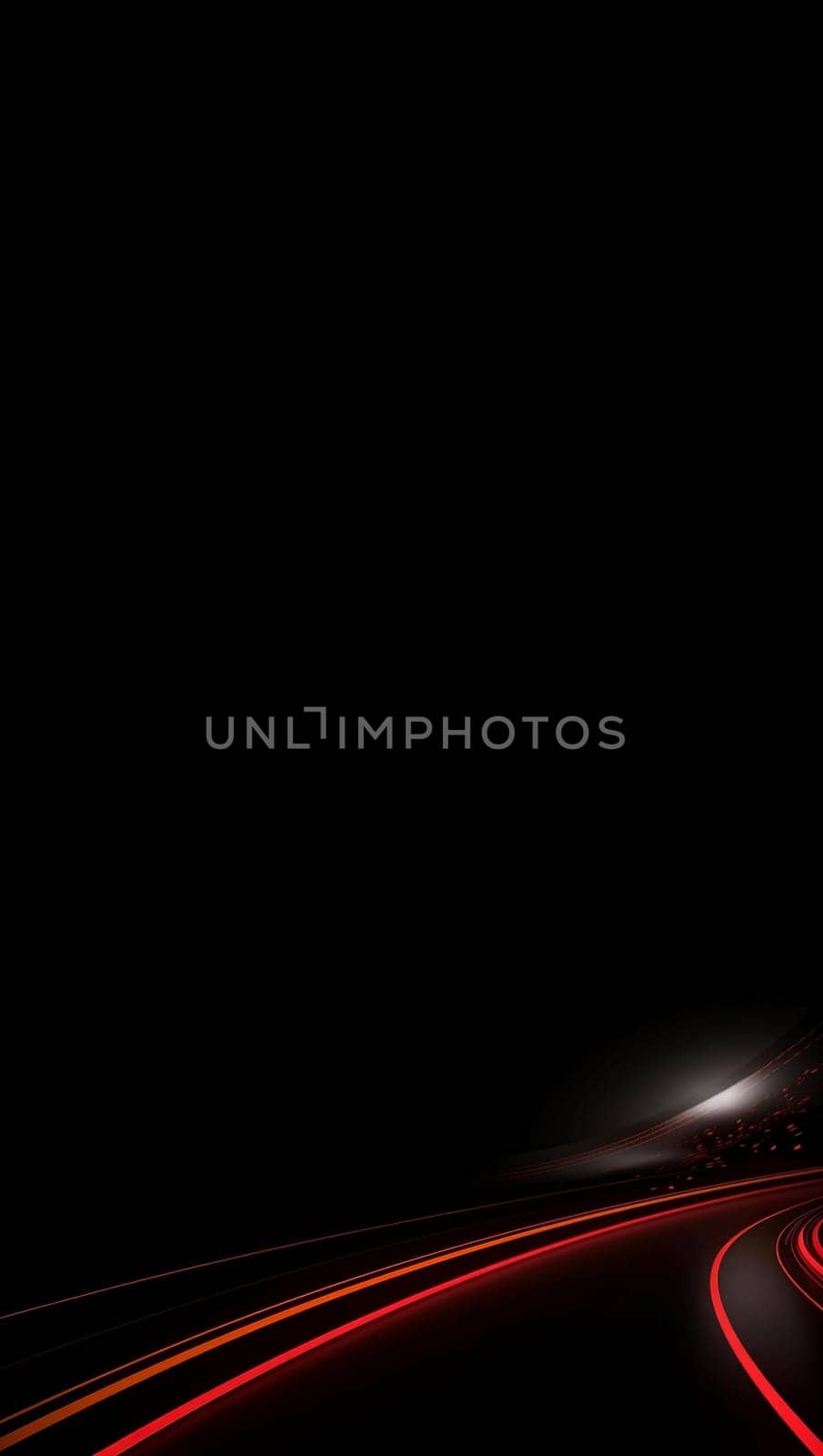 Race red lights vertical banner. Automobile light drive motion blur. Generate Ai
