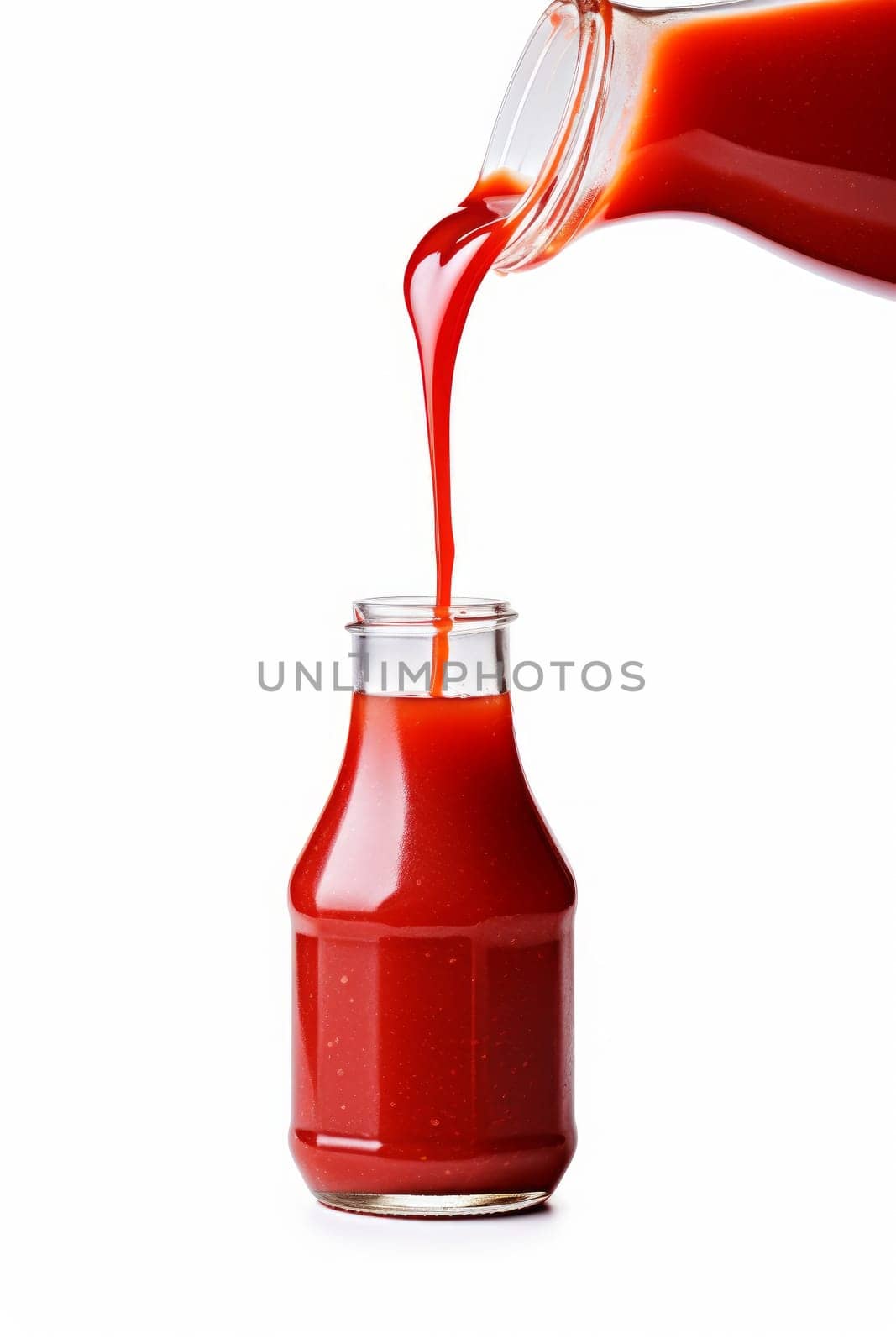 Pouring tasty red ketchup banner. Organic sauce fresh tomato meal. Generate Ai