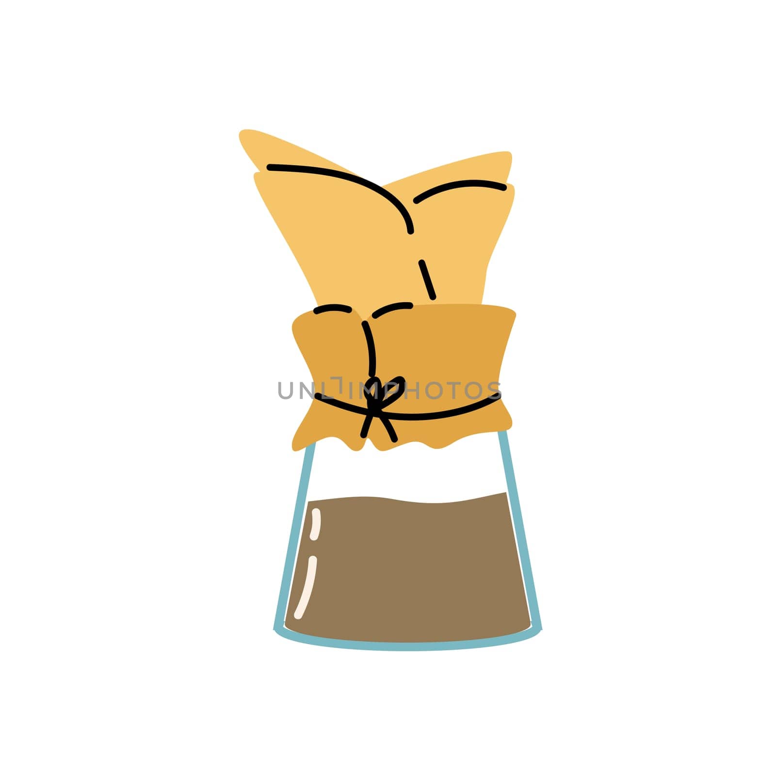 vintage coffee pot in cartoon hand drawn style. Vector illustration isolated. Can used for banner, coffee background.