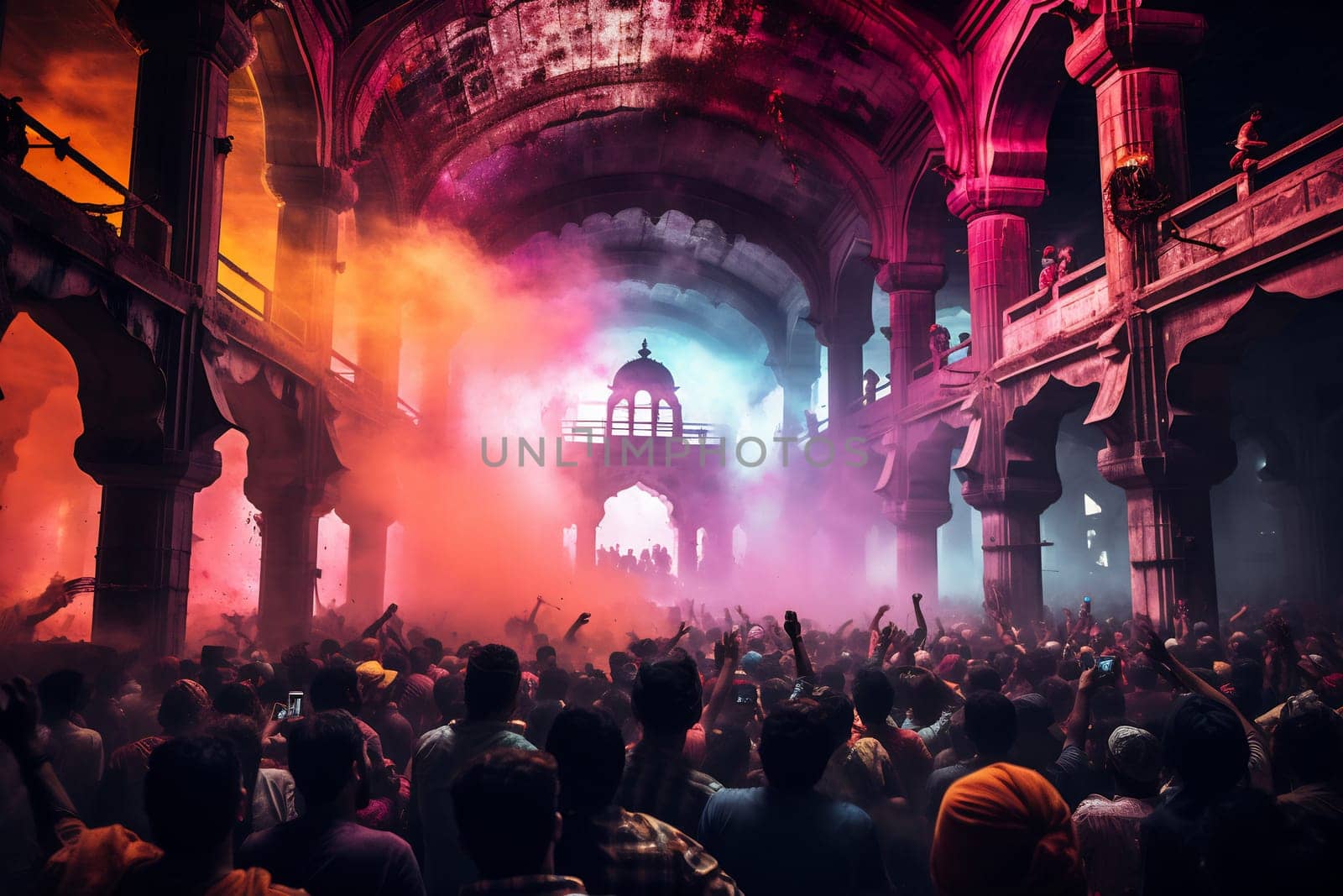 Persons with a enjoying Holi festivities.