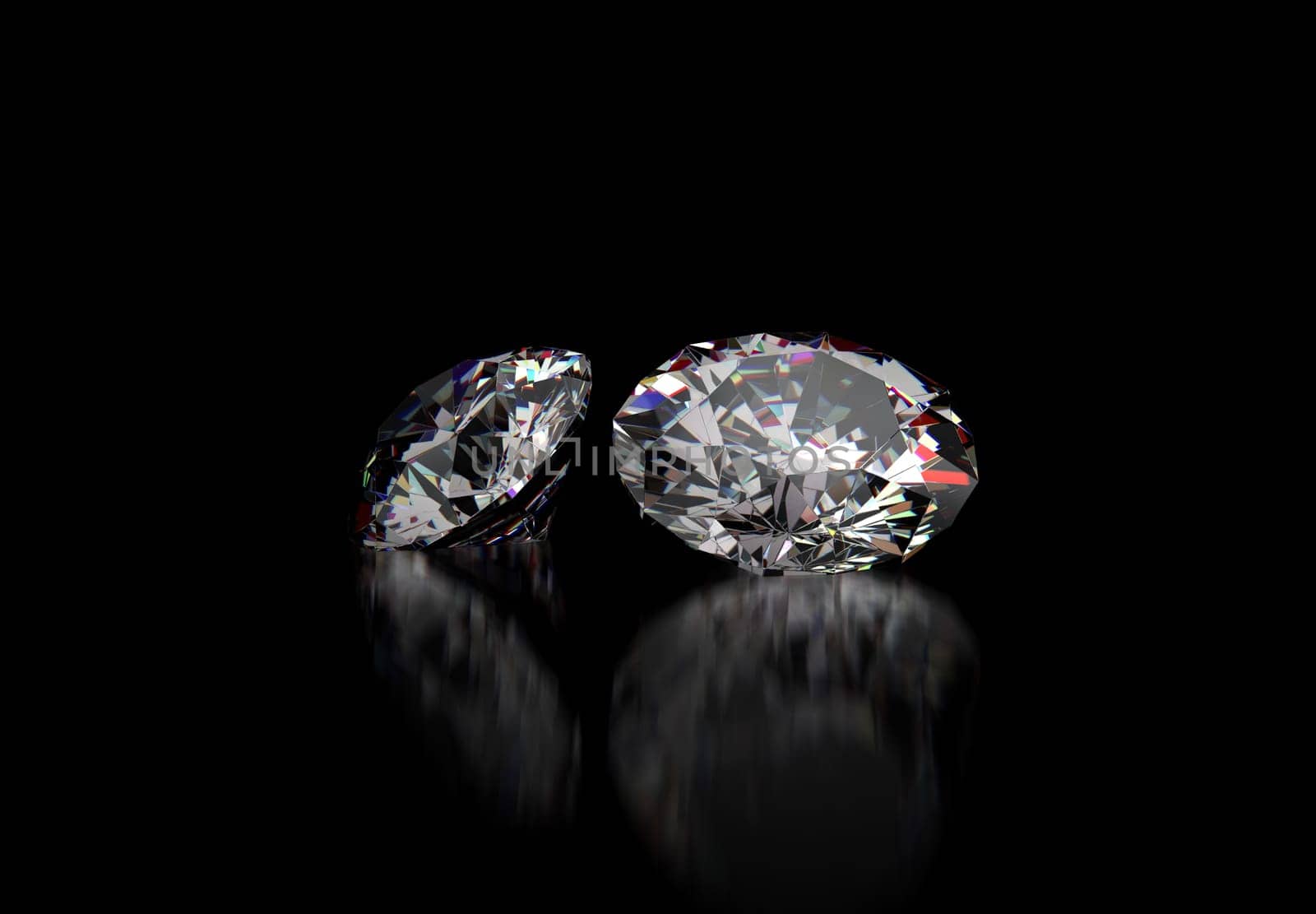 Dazzling diamond on black background