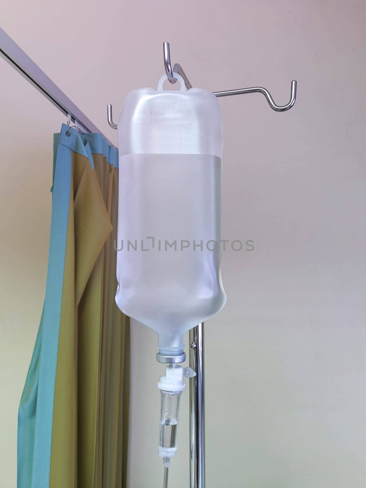 saline bag in emergency room at hospital