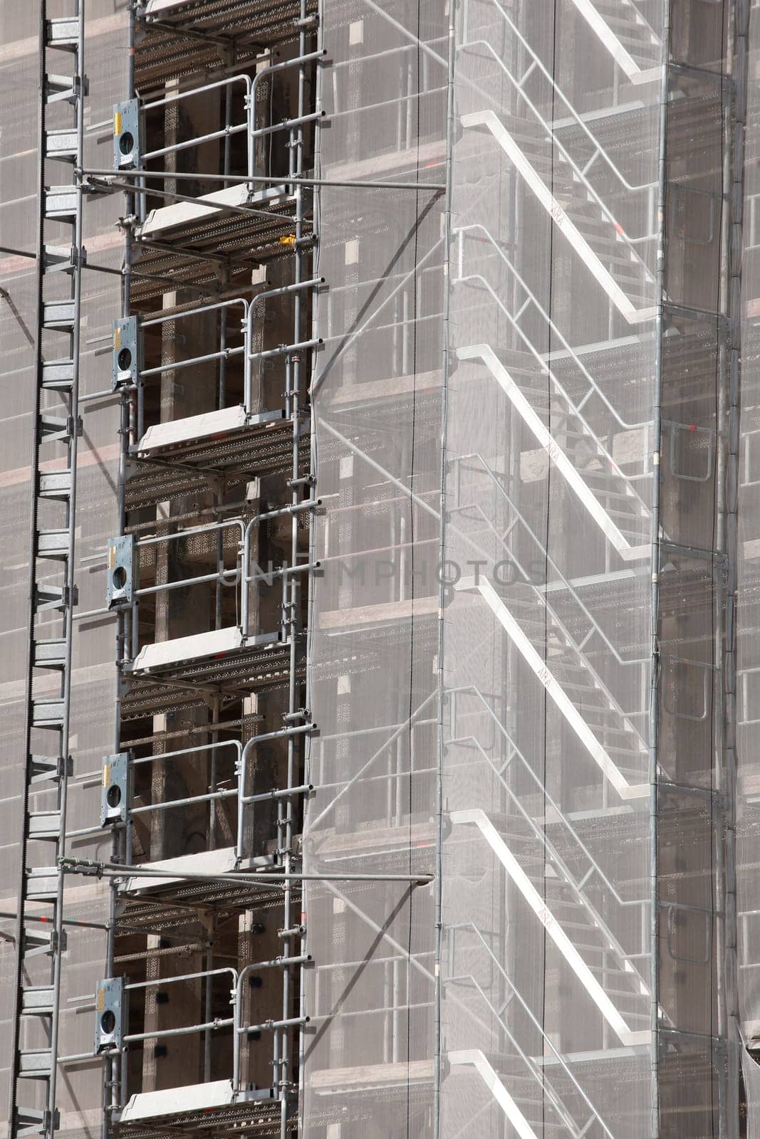 Scaffolding, house facade, shell construction, residential building, Bremen, Germany