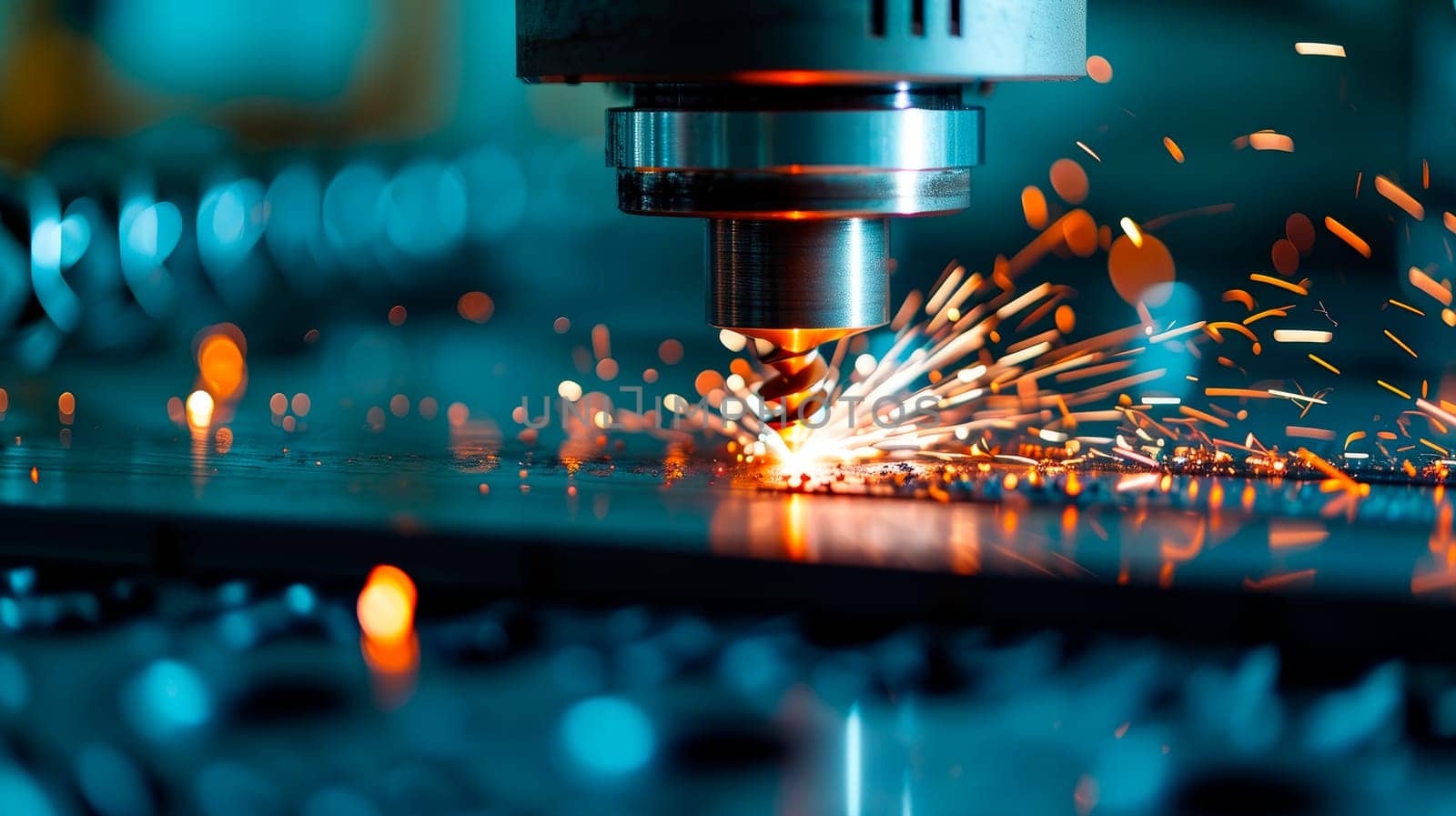 The CNC milling machine cutting with the solid ball endmill tool.Metal work industry. AI generated