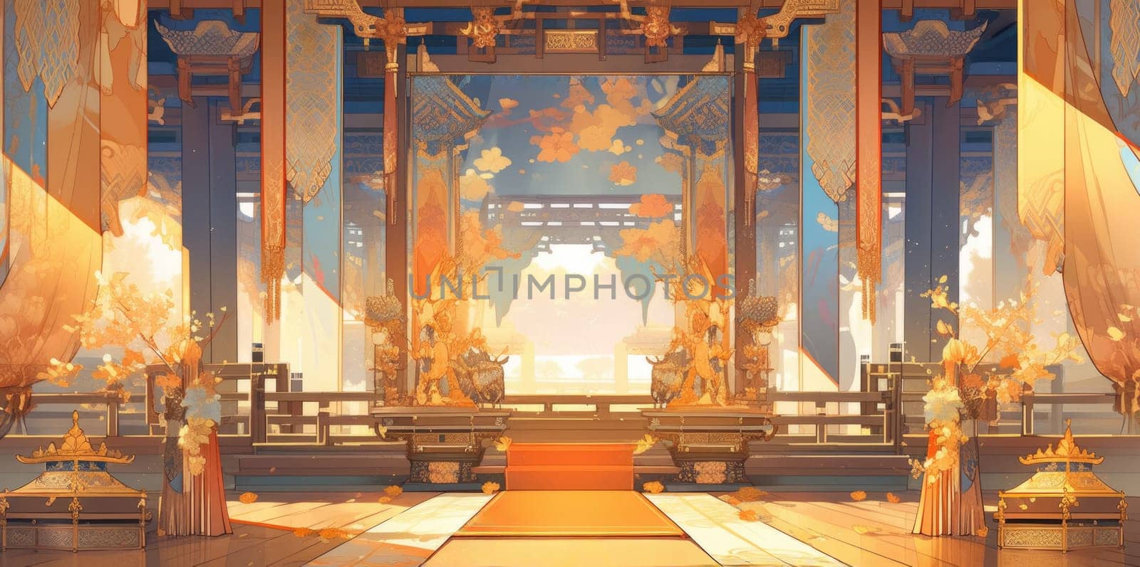 anime style background chinese asia japan china architecture, ai
