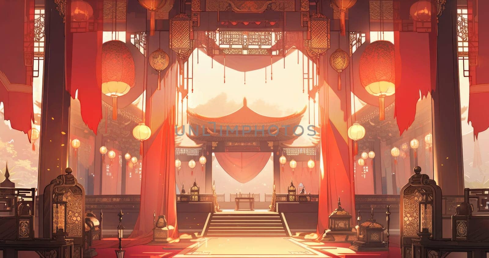 anime style background chinese asia japan china architecture, ai