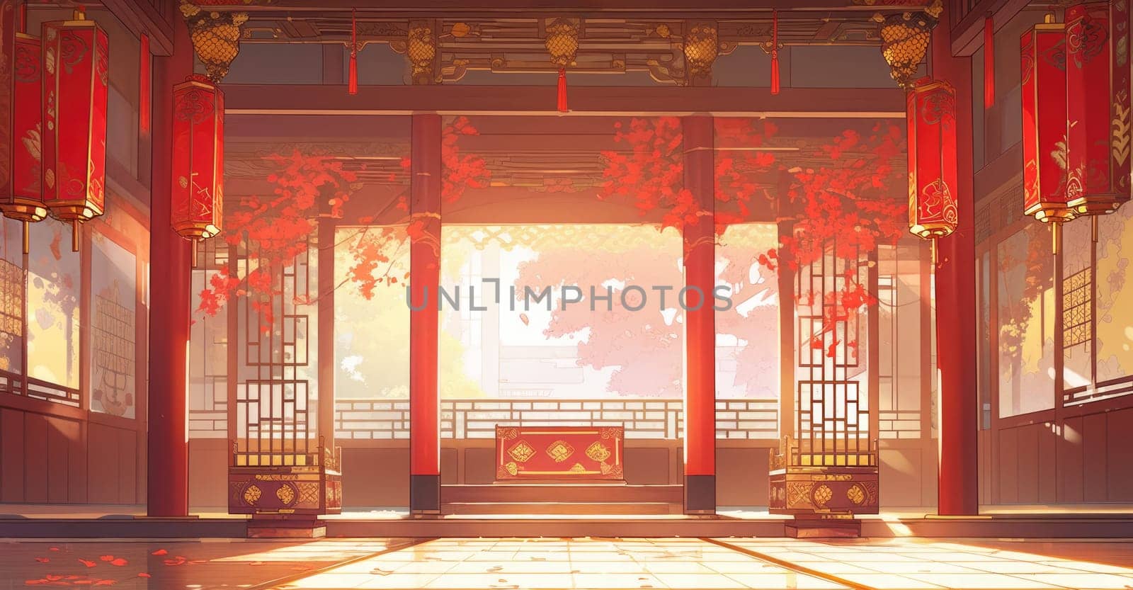 anime style background chinese asia japan china architecture, ai