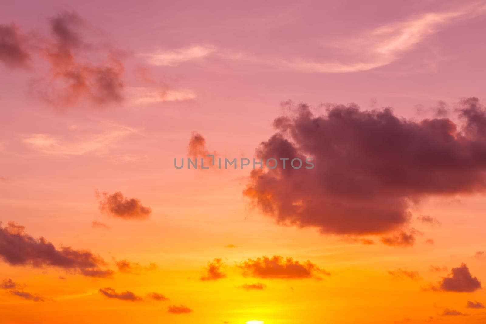 Abstract and pattern of cloud sky Calming coral, Orange, Trend color background, Pattern of colorful cloud and sky sunset or sunrise: Dramatic sunset in twilight, Beautyful of sky