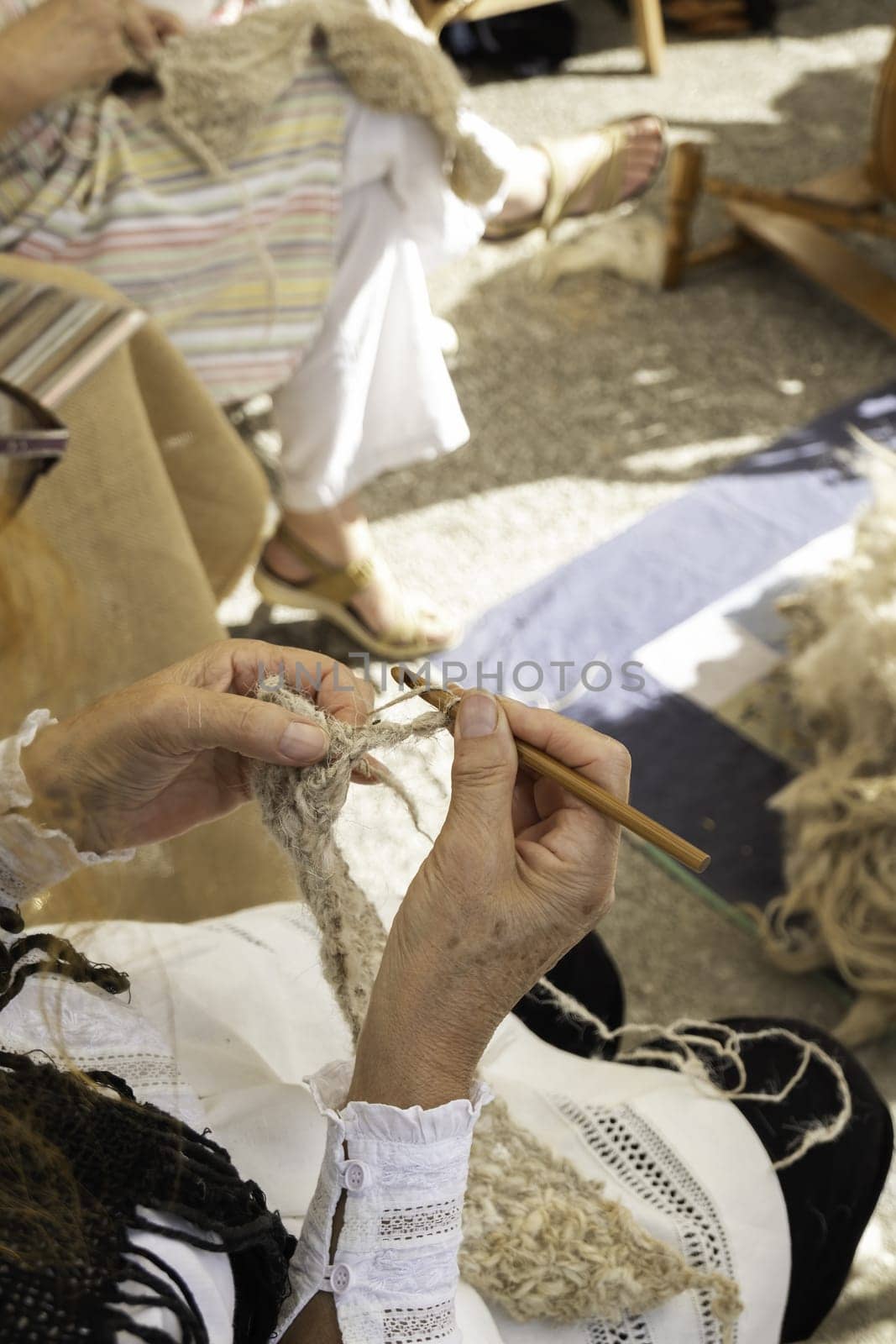 Detail of old tradition, weaving clothes by hand in a traditional way